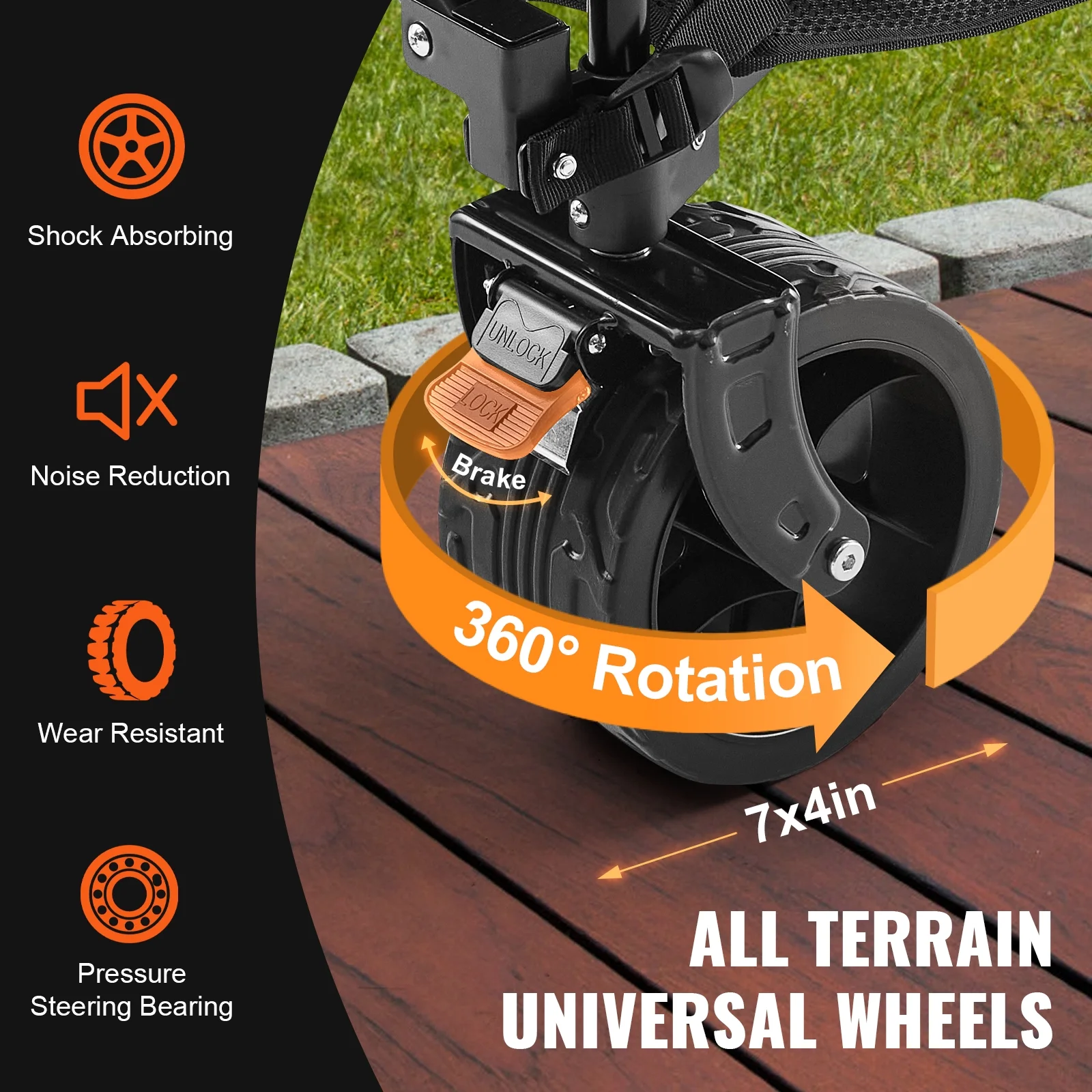 VEVOR Foldable Double Decker Wagon, 400 L Collapsible Wagon Cart with All - Terrain Wheels, Heavy Duty Folding Wagon Cart 350 - 450 lb Weight Capacity for Camping, Shopping, Garden, 52