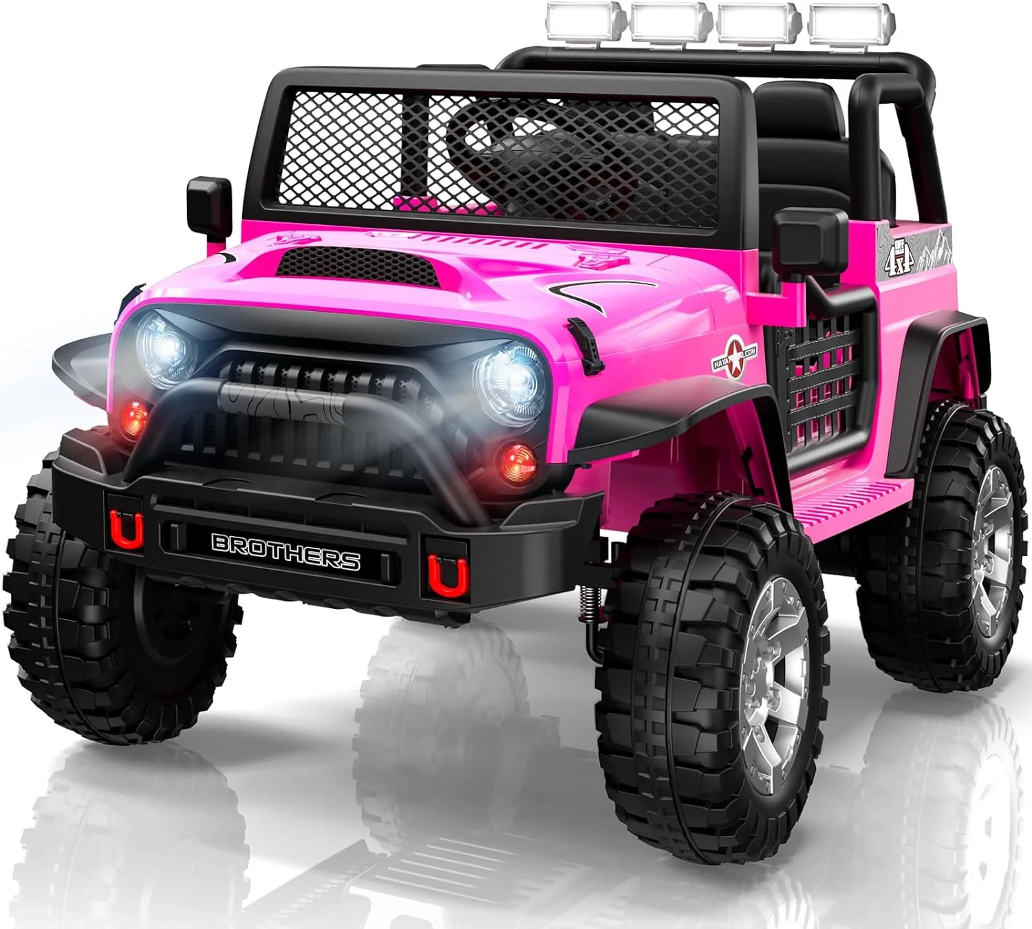 Voiture électrique pour enfants L8, 2 places, 12 V, avec télécommande, suspension 4 roues, haut-parleur Bluetooth, plusieurs modes musicaux, 3 vitesses, lumières LED. Idée cadeau Noël et anniversaire pour les enfants de 3 ans et plus.