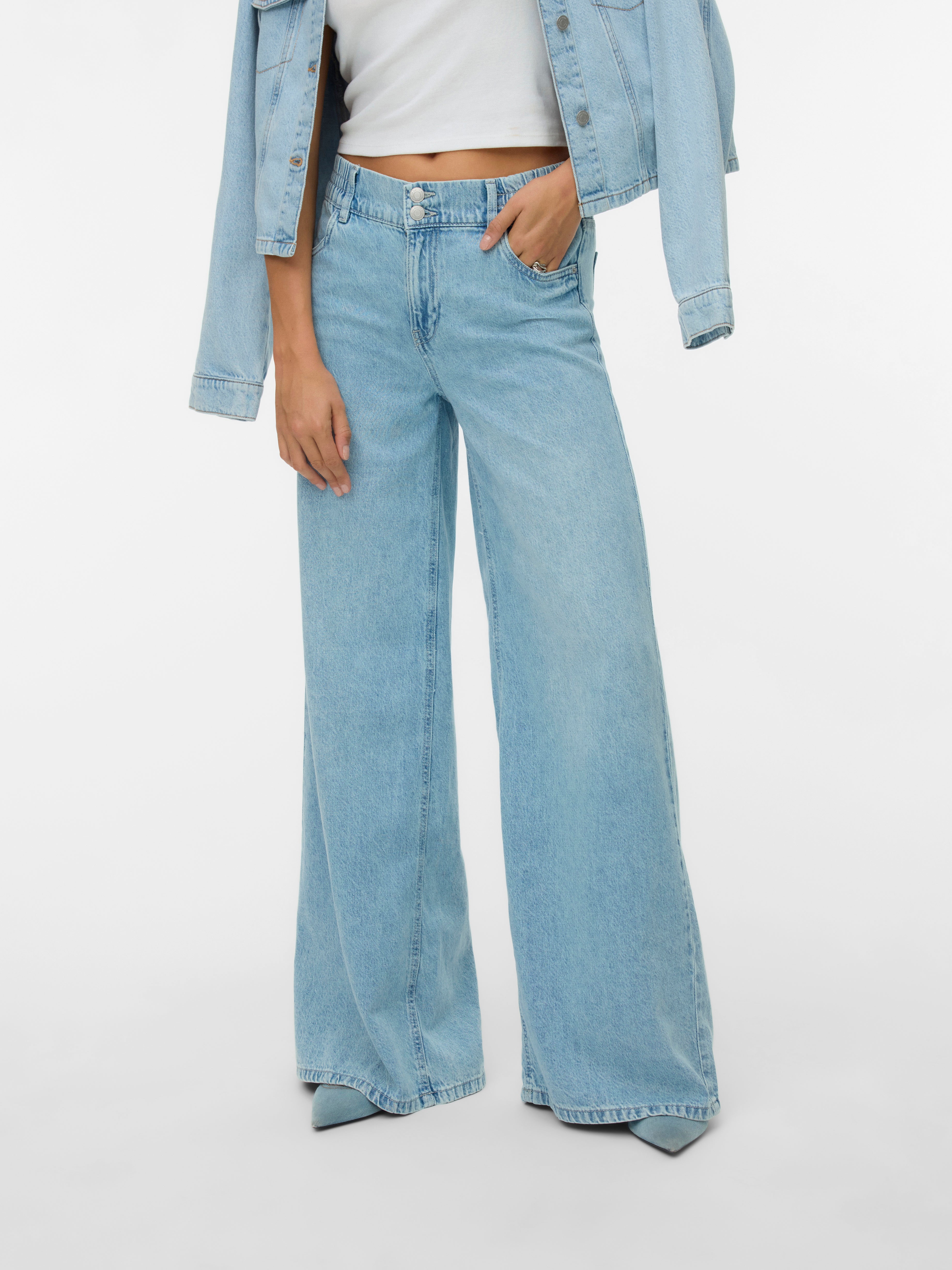 VERO MODA® VMANNET Mid waist Wide Leg Fit Jeans