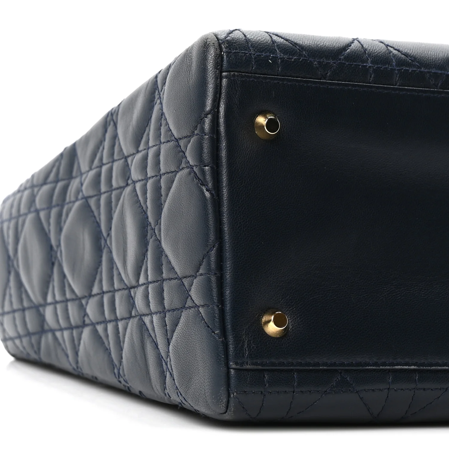 Lambskin Cannage Medium Lady Dior Navy Blue