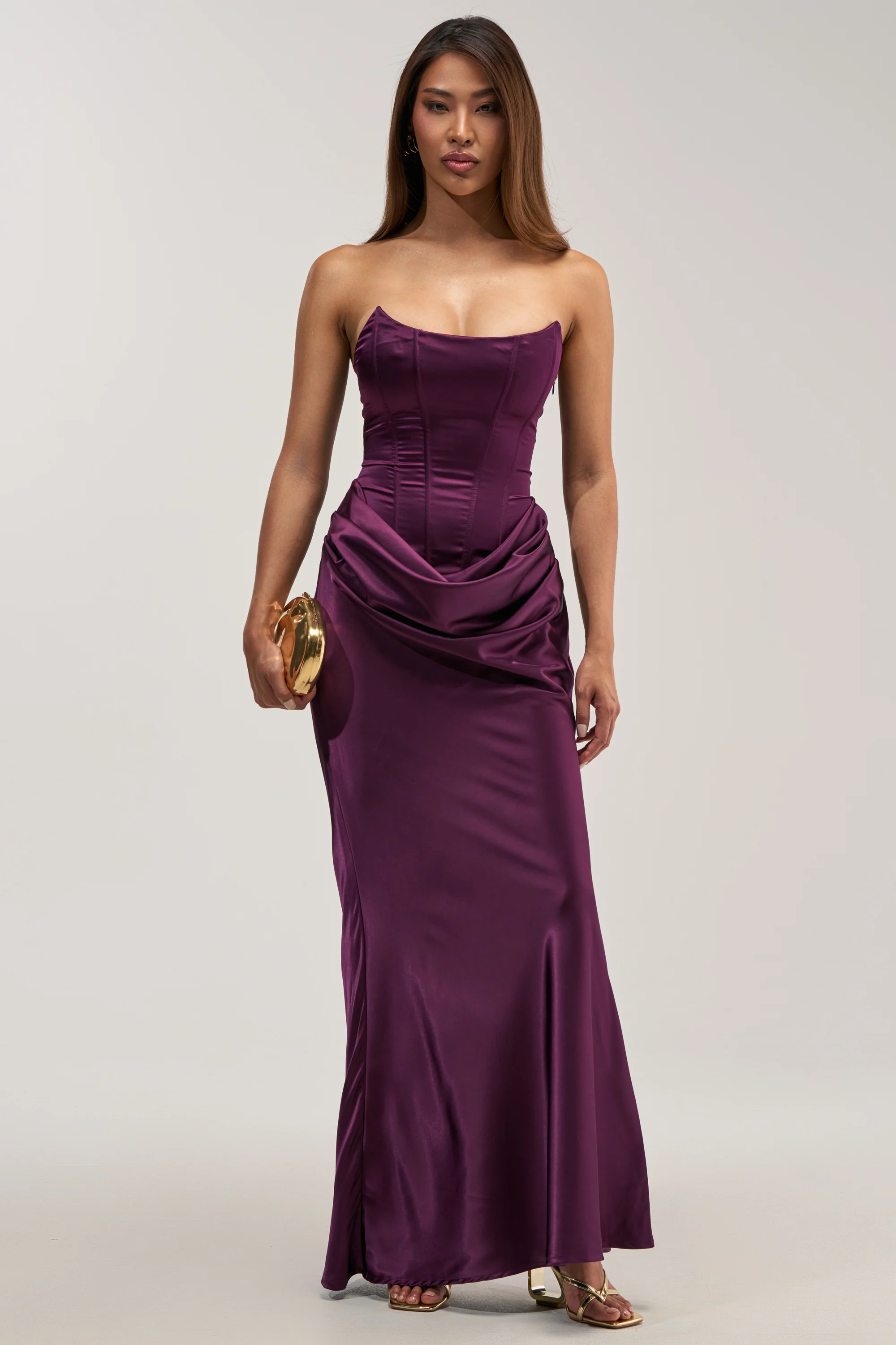 HIGH STAKES SATIN MAXI DRESS - Akira Store