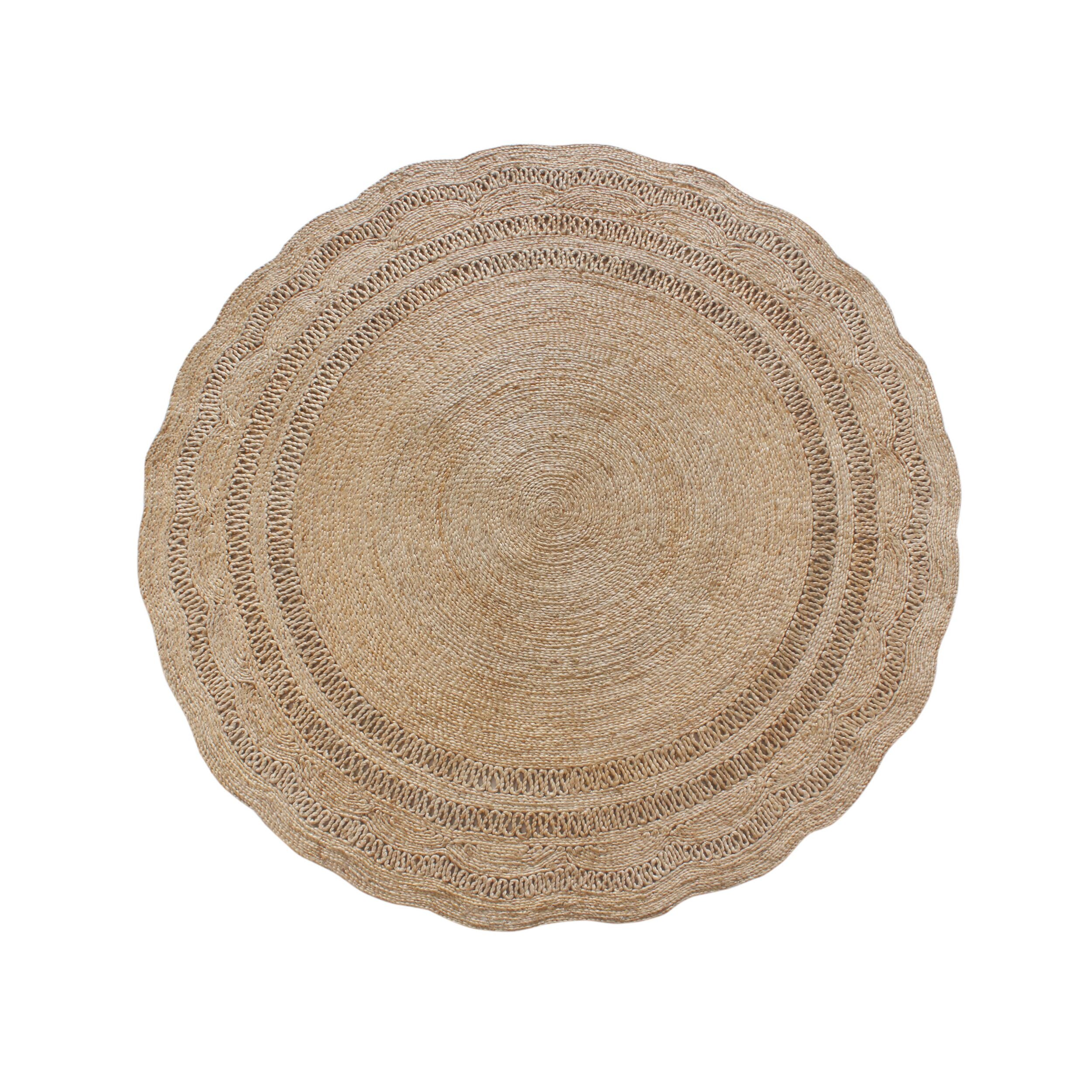 Meadow Scallop Jute Round Rug Natural 200cm