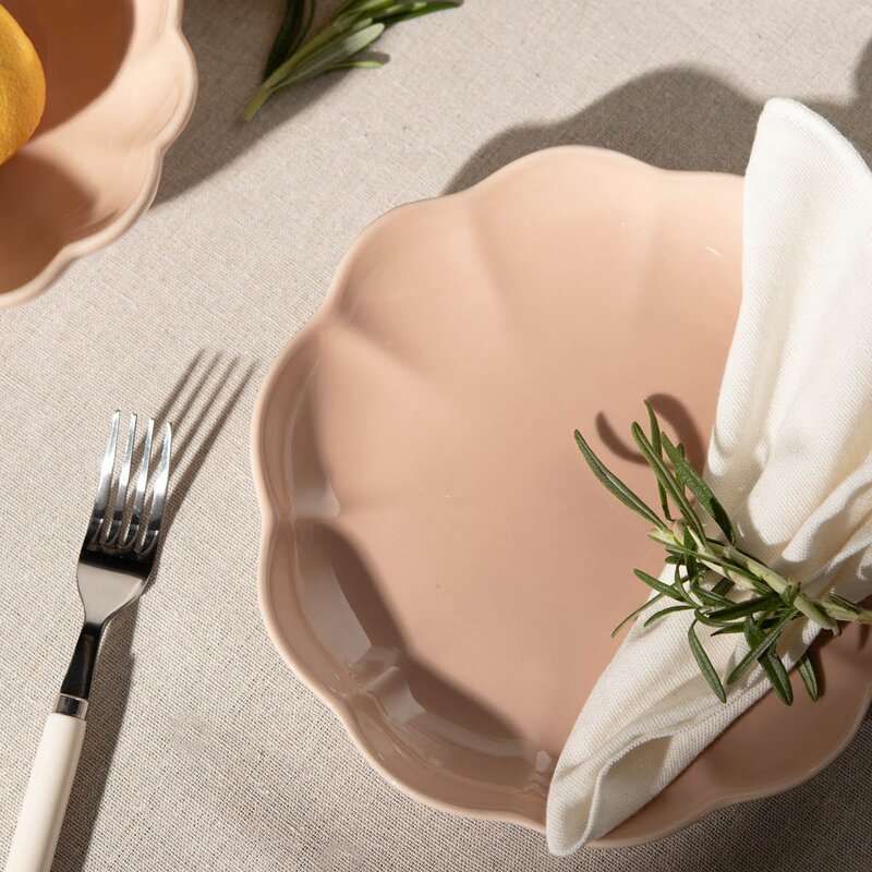 Lotus tallerken 22 cm støvet rosa