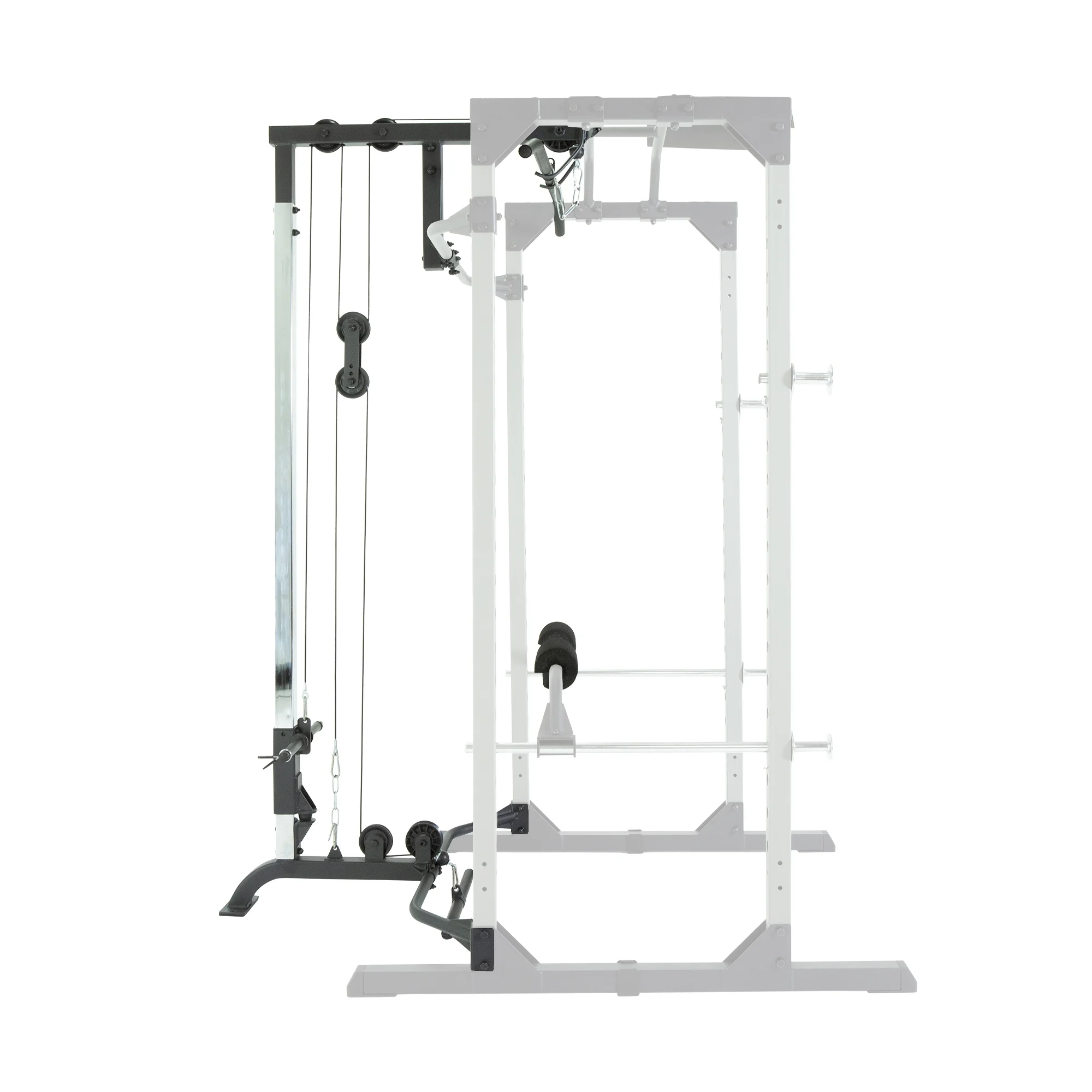 310 Olympic Lat Pull Down and Low Row Cable Attachment for 1600 Ultra Strength 800lb Weight Capacity Squat Stand Power Rack Cage with Lock-in J-Hooks(Nylon) - Image 4