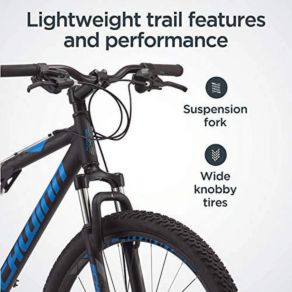 Schwinn S29 Men'S Mountain Bike, 29 In. Wheels, 18 In. and Medium Aluminum Frame, Dual - Suspension, Mechanical Disc Brakes, Matte Black