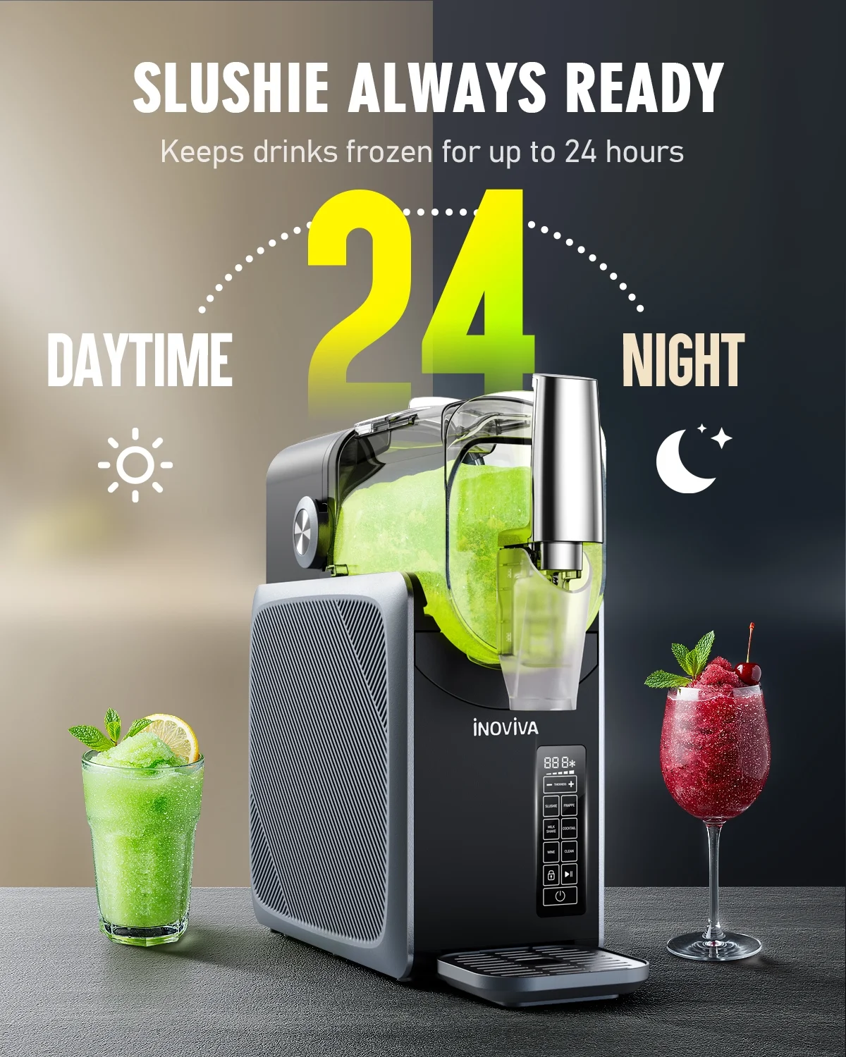 Slushie Machine, No Ice Needed, 68 oz Frozen Drink Maker for Home with Self-Cleaning, 5 Preset Programs, Frozen Margaritas, Frapp��s, Milkshake, and More - Image 3