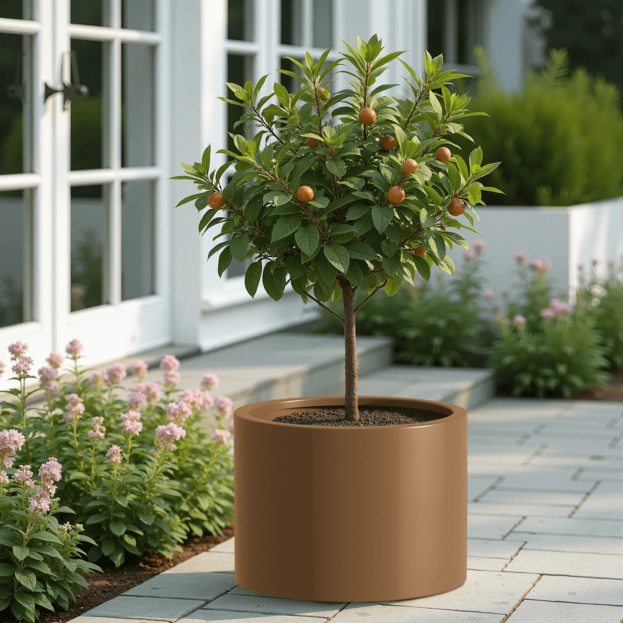 MAYEERTY 16*20Outdoor Heavy Duty Metal Round Garden Bed,Pre-Rusted Planter Box for Herbs & Flowers, Brown