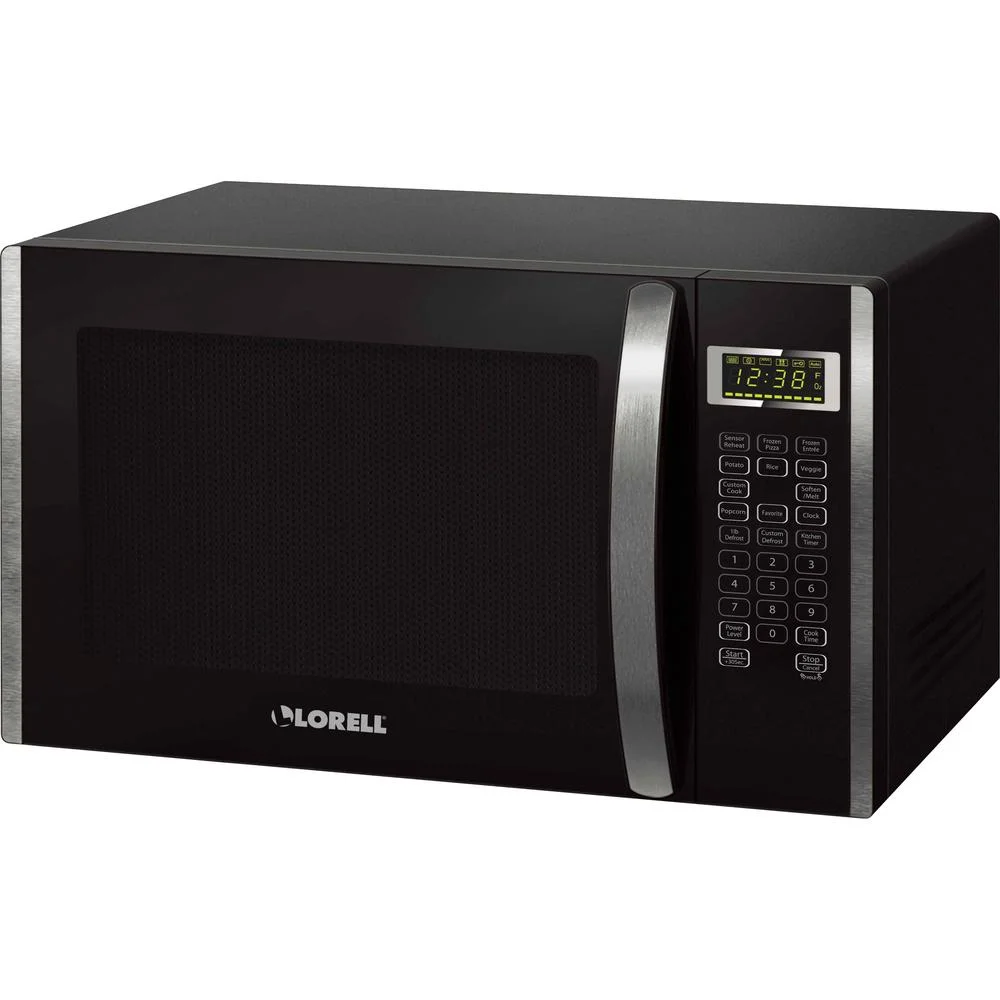 Lorell, LLR00231, 1.6 cu ft Microwave, Black, Silver