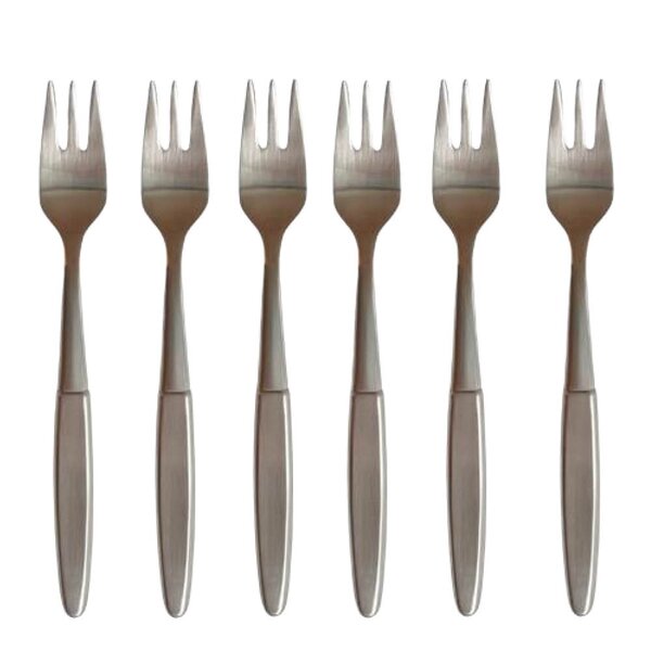 Kakegaffel 16 cm 6 stk børstet stål