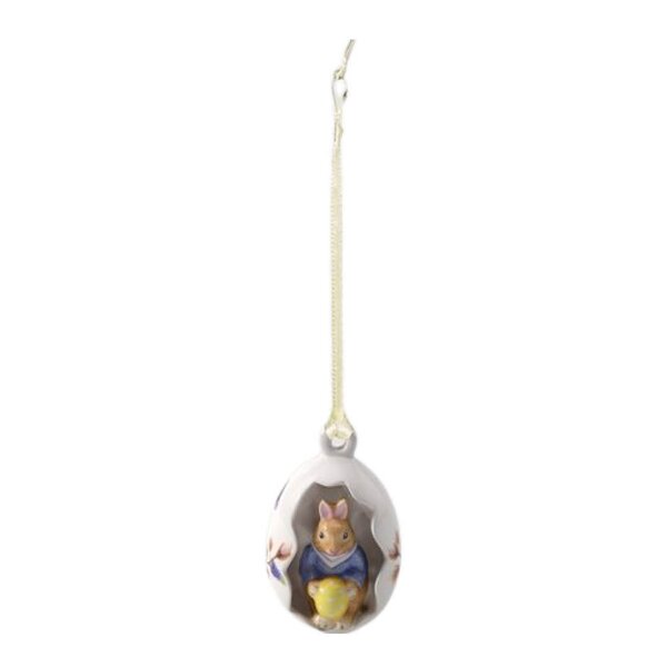 Bunny Tales Max ornament påskeegg 7 cm gul/hvit