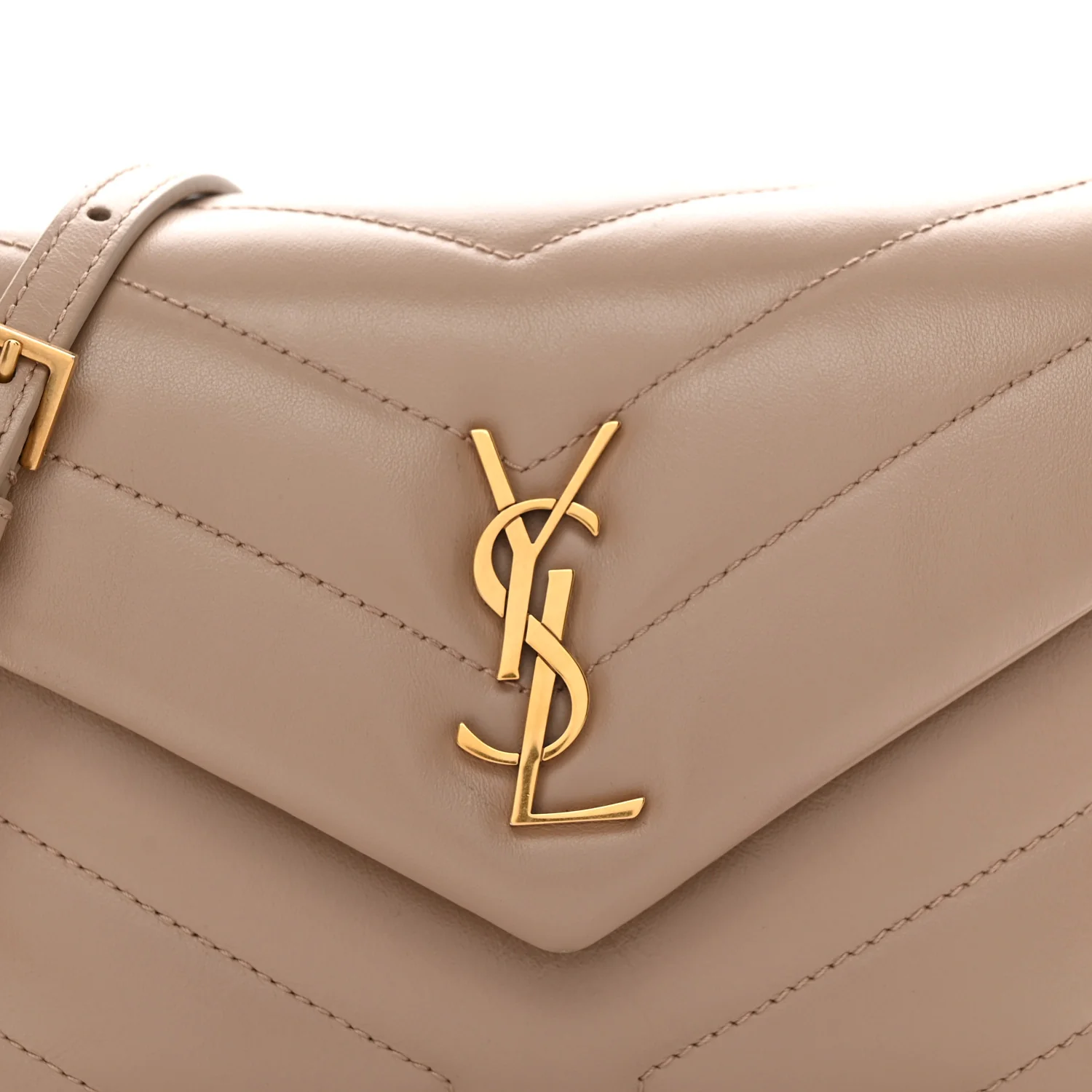 Calfskin Y Quilted Monogram Toy Loulou Crossbody Bag Dark Beige