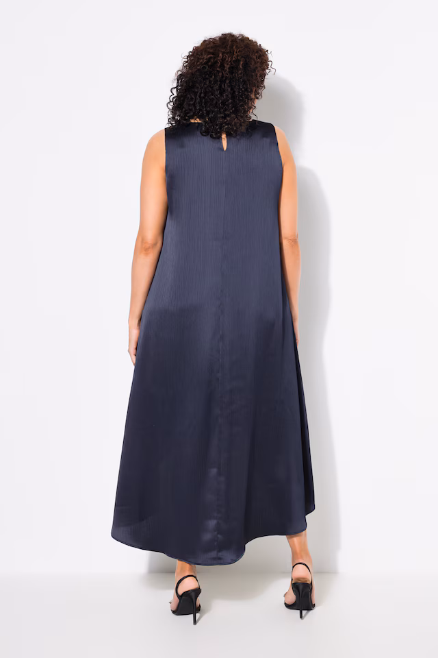Sleeveless Asymmetric Crash Satin Dress