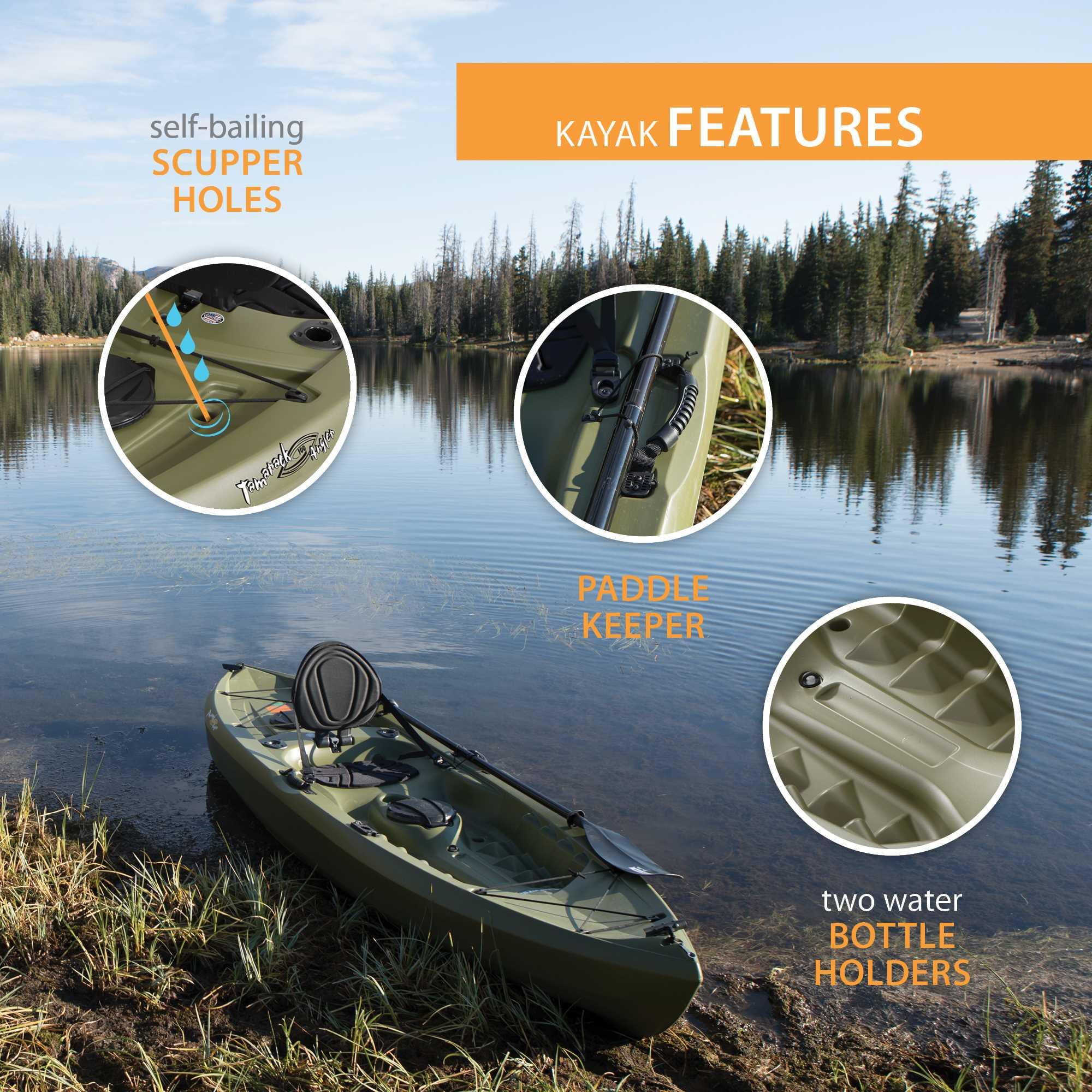 Lifetime Tamarack Angler 10 Ft. Fishing Kayak, Volcano Fusion (91340)
