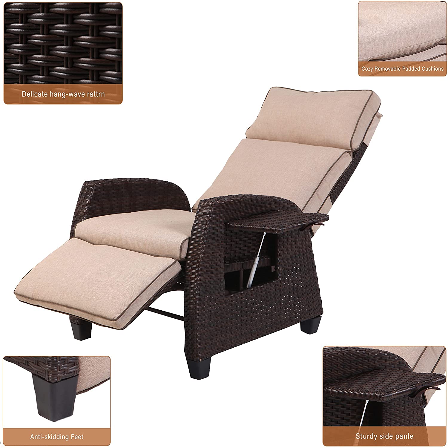 Le fauteuil inclinable d'extérieur résistant aux intempéries