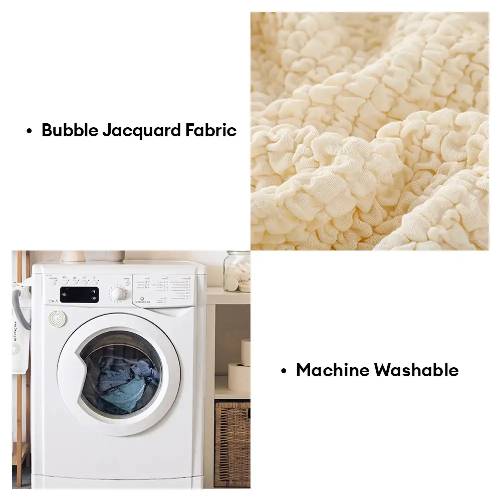 Cream Style Seersucker Breathable Stretchy Full-Coverage Magic Armchair Cover