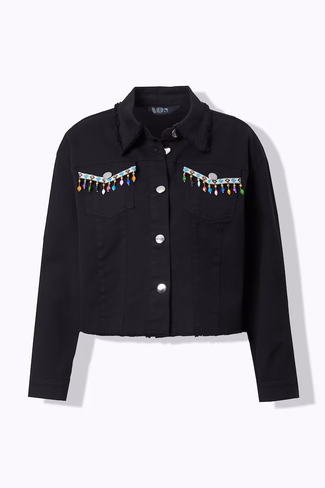 Twill Long Sleeve Embroidered Back Jacket