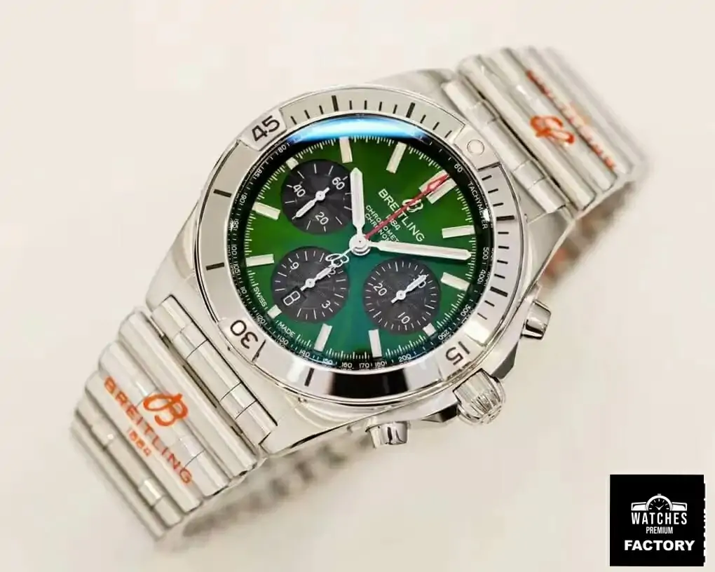 Breitling Chronomat AB01343A1L1A1 GF Factory Stainless Steel Green Dial