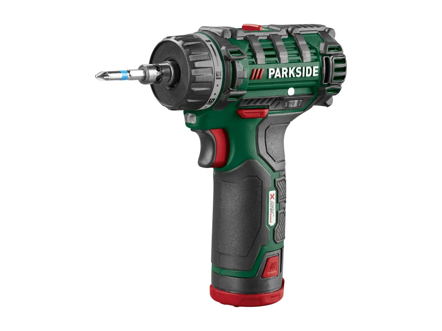 PARKSIDE Perceuse-visseuse sans fil et 17 accessoires + batterie + chargeur, 12 V