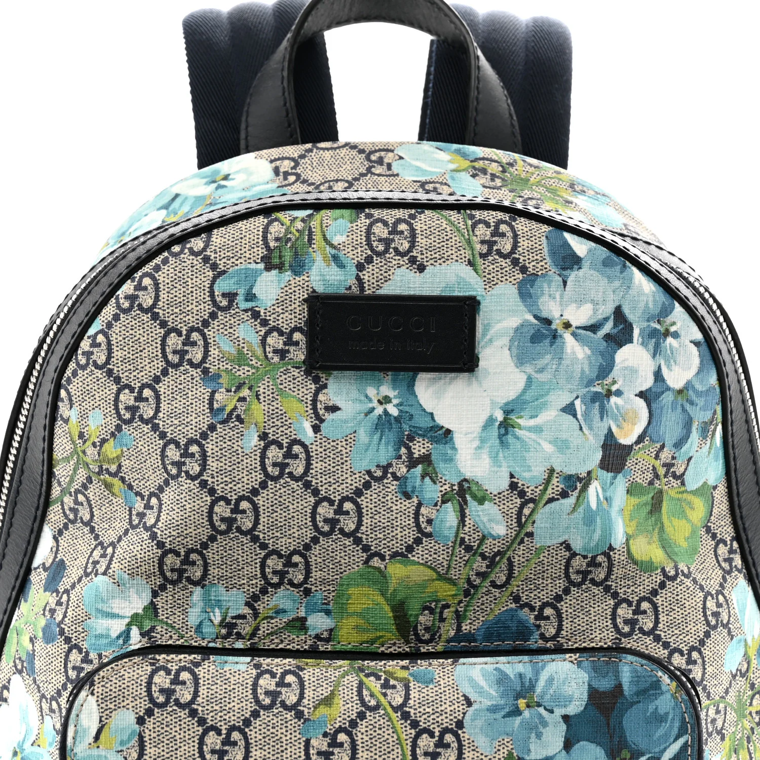 GG Supreme Monogram Blooms Small Day Backpack Blue