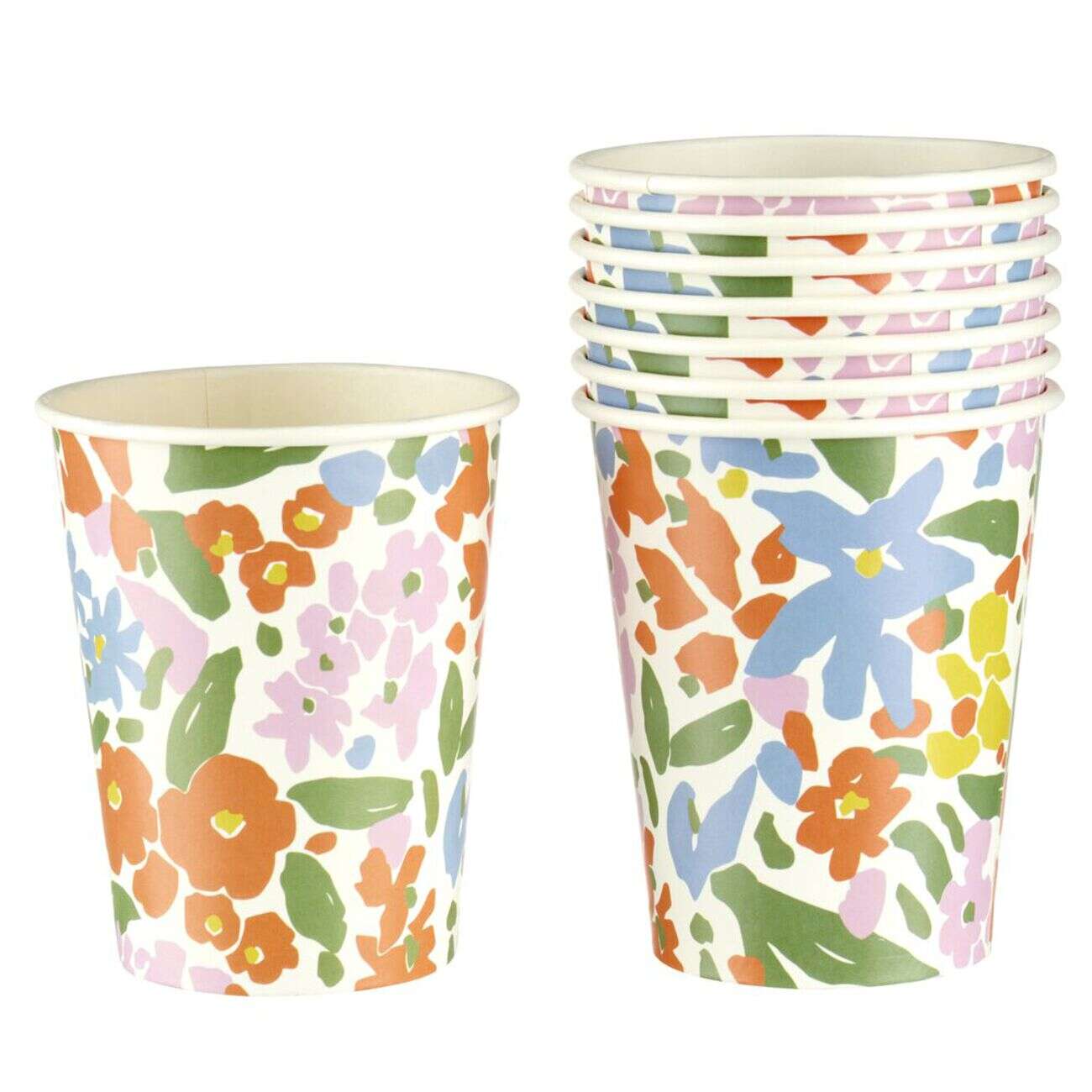 Gobelet en carton x8 motif fleur 25cl (2 modèles)