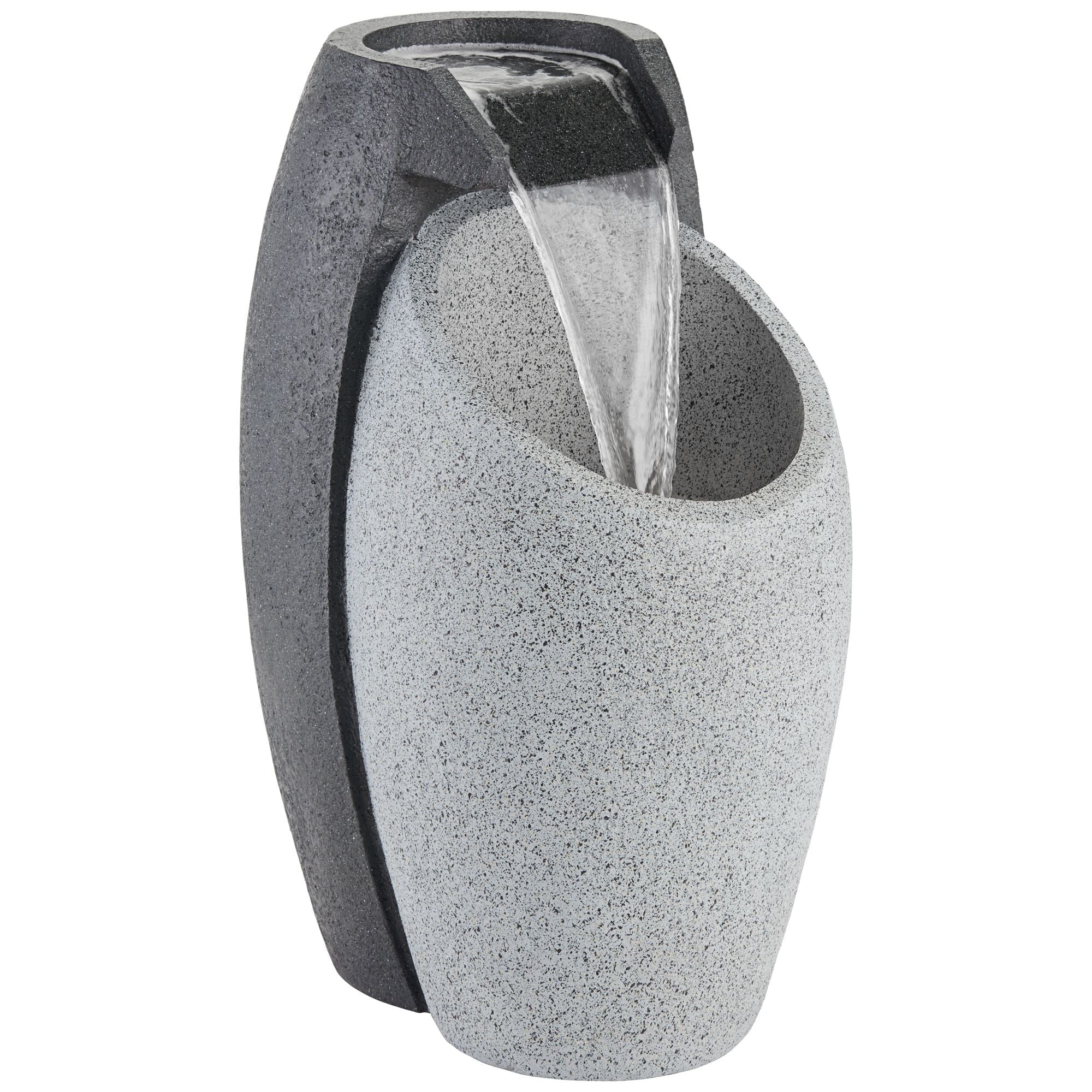 Waterfall 25 High Large Modern Indoor Outdoor Decor Faux Stone Floor Fountain with Light LED Outside Garden