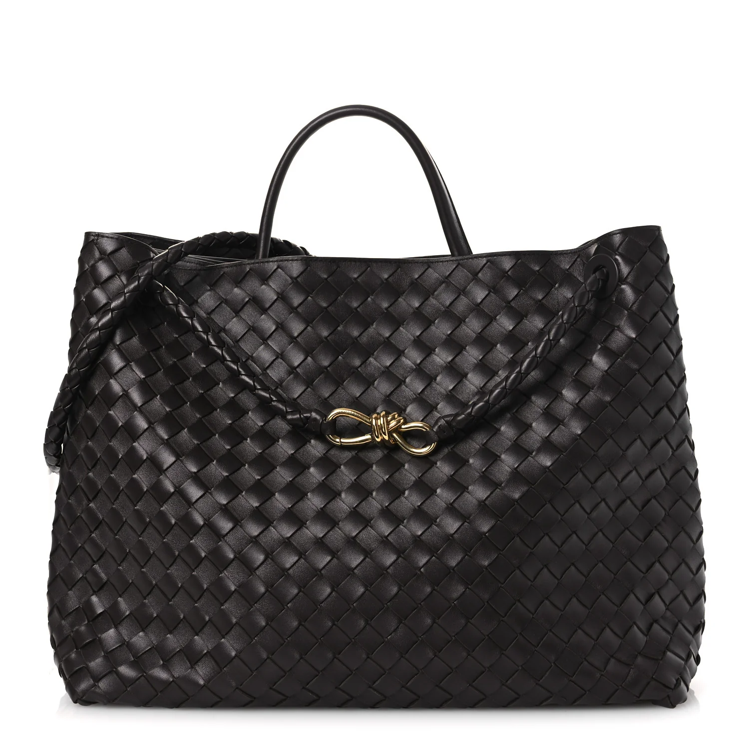 Nappa Intrecciato Large Andiamo Shoulder Bag Fondant