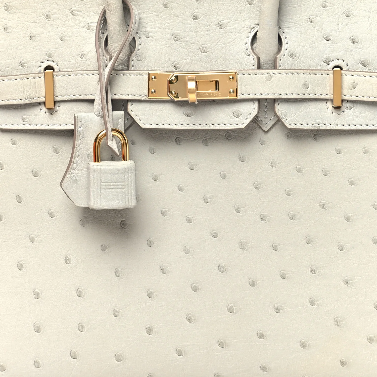 Ostrich Birkin Sellier 25 Gris Perle