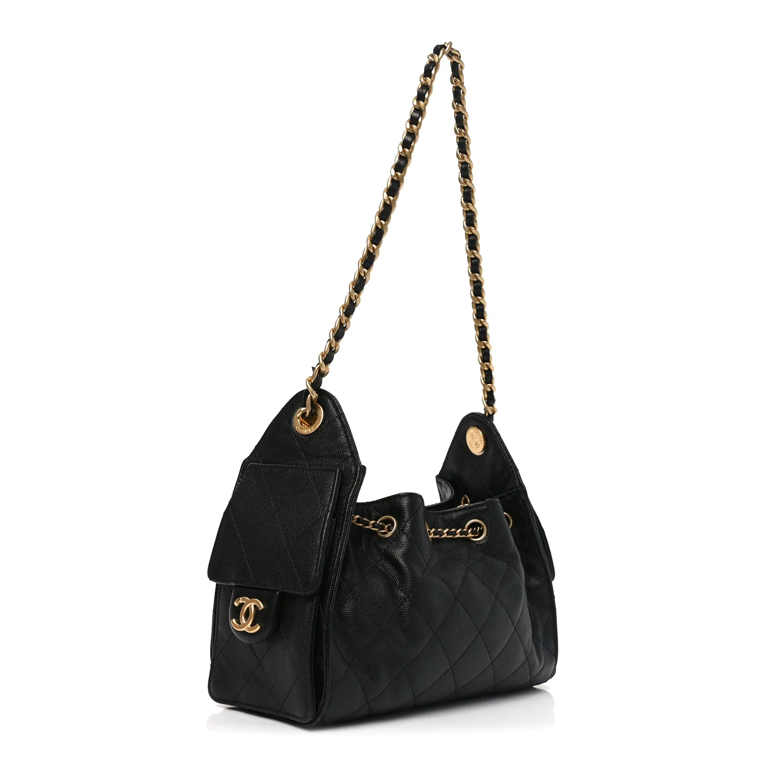 Caviar Quilted Mini Chanel 25 Handbag Black