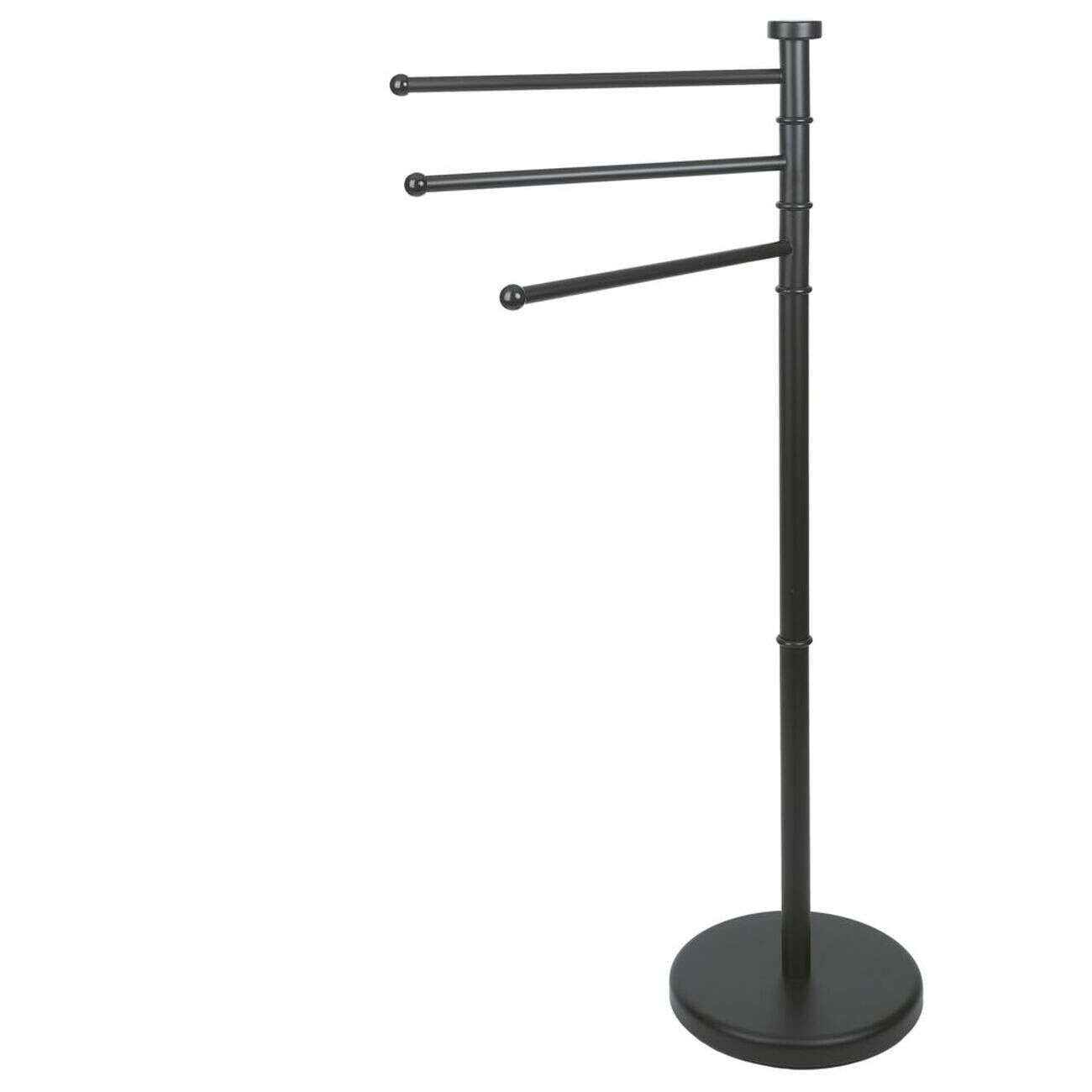Porte serviette 3 bras métal noir Ø34xH85,5cm