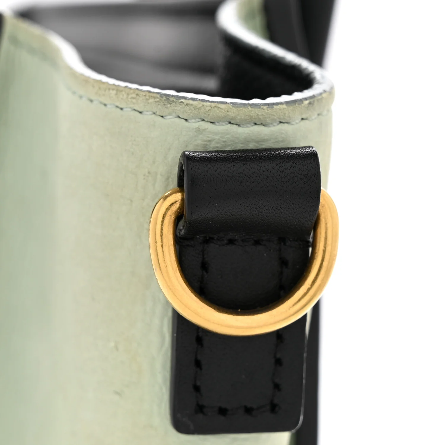 Baby Grained Calfskin Nano Tri-Color Luggage Zinc Almond