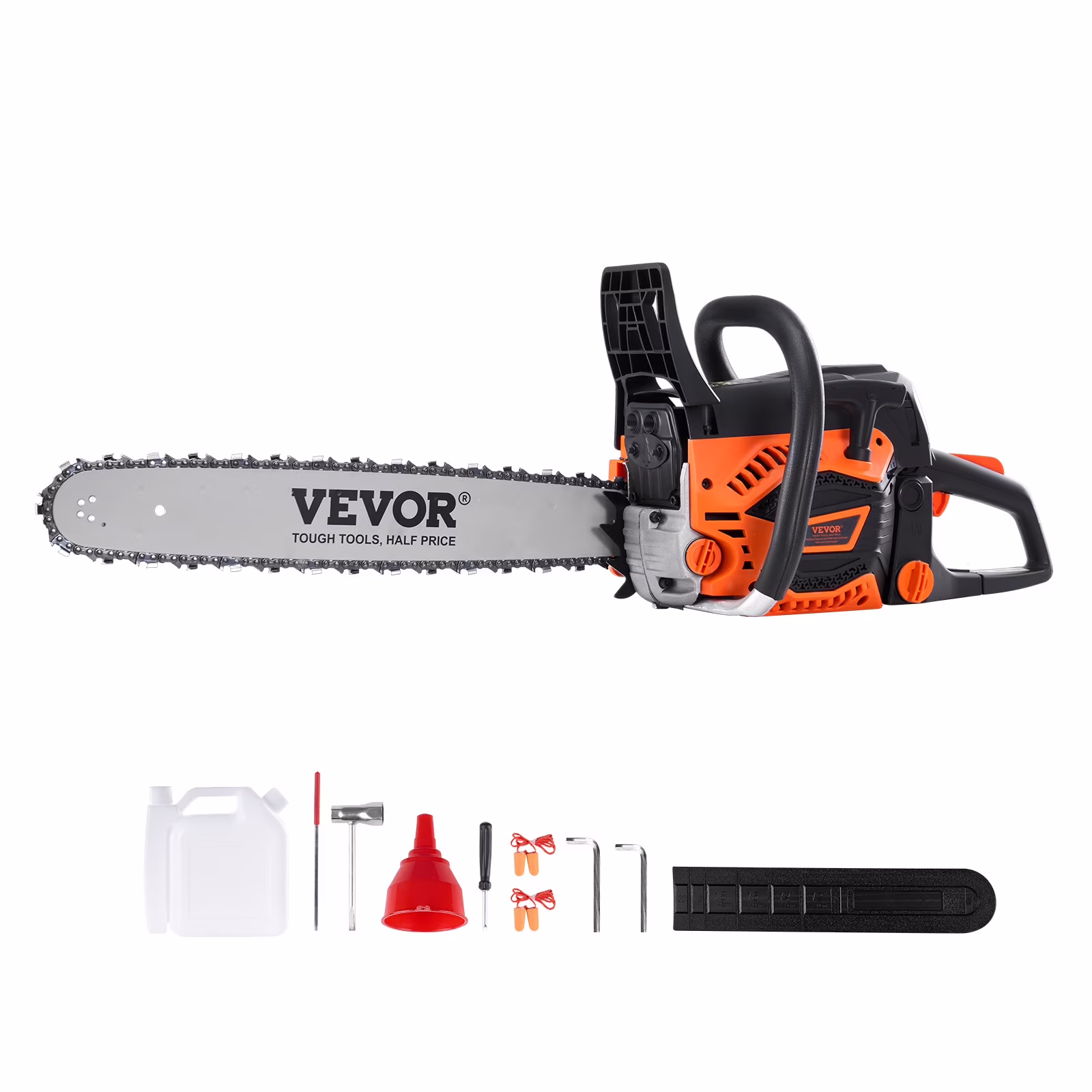 VEVOR Gas Chainsaw, 58CC 20 3.22HP, Gasoline Powered Chain Saw, Handheld Cordless Petrol Chainsaws for Tree Wood Branch Cutting, Tree Trimming, Land Clearing, Farm Garden Ranch Forest Cutting Use