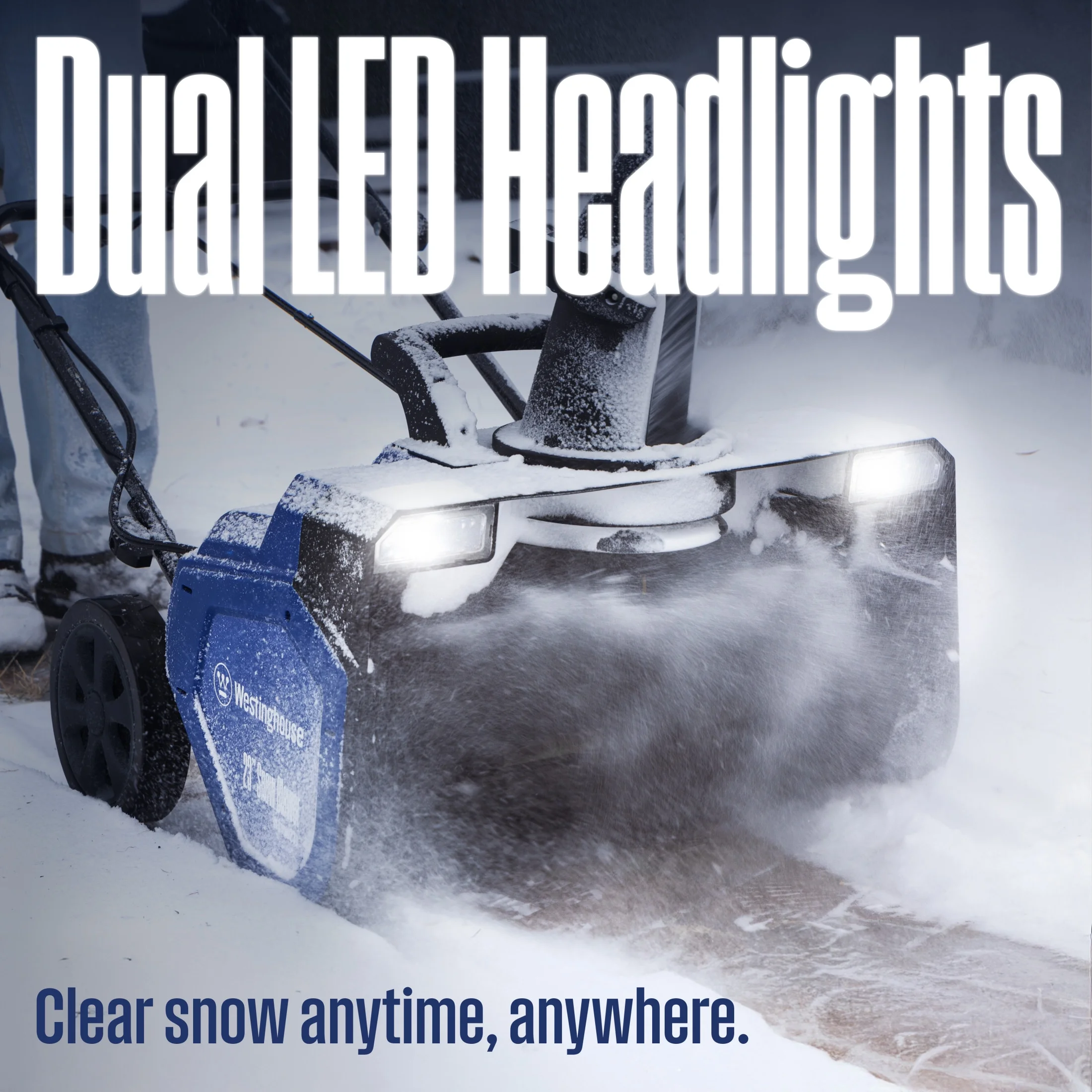 WSnow23 Corded Snow Blower 23 Inch, Dual LED Lights, 1800W Watt Motor, Electric Snow Blower with 25ft Throwing Distance, Plows 800lbs/min, Adjustable Chute Image 7
