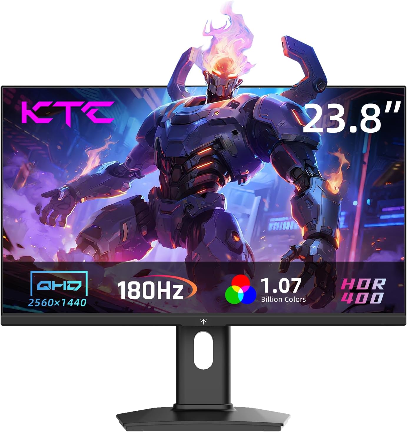 KTC 24 Inch Gaming Monitor 180Hz - 2K 1440P Computer Monitors  Fast IPS Monitor with HDR 400  Adaptive Sync  Up to 185Hz  HDMI 2.0 & Display Port 1.4  Height Adjustable  Vesa Mount  H24T7