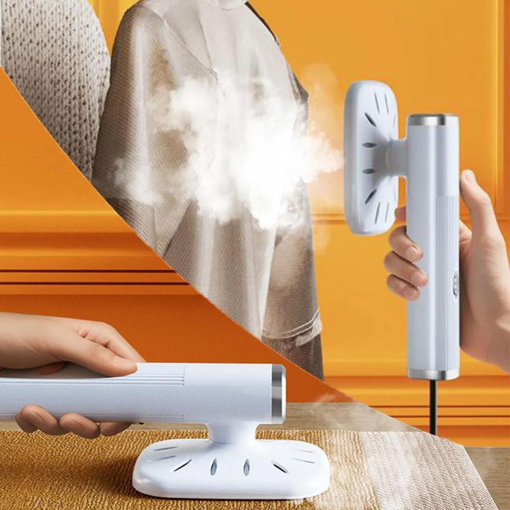 Portable Handheld Mini Ironing Machine, 180°Rotatable Handheld Steam Iron, Foldable Travel Garment Steamer, Professional Micro Steam Iron for Fabric Clothes,Good for Home and Travel (Black)