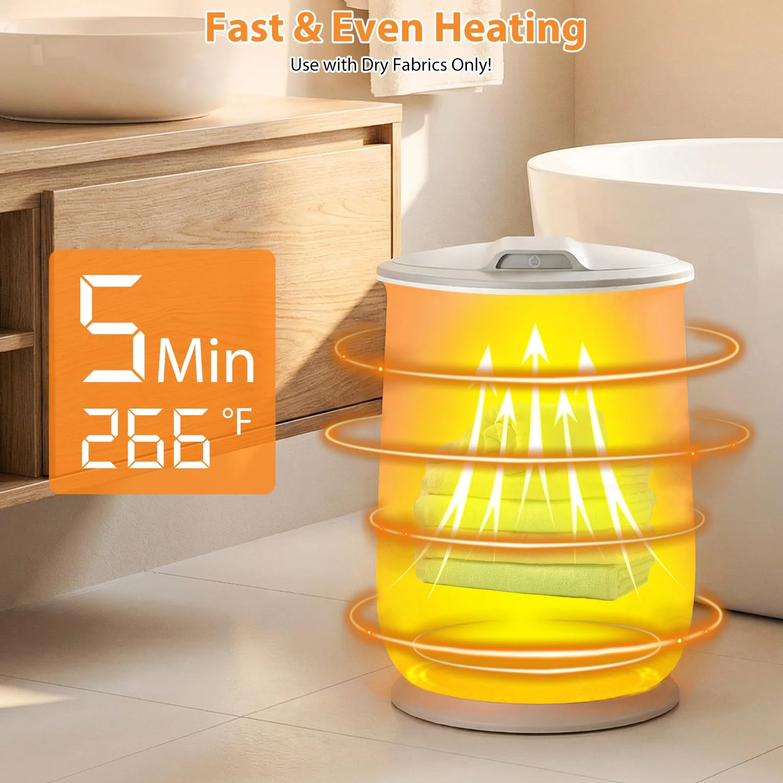 Tangkula 20L Electric Towel Heater with 3 Temperature Settings