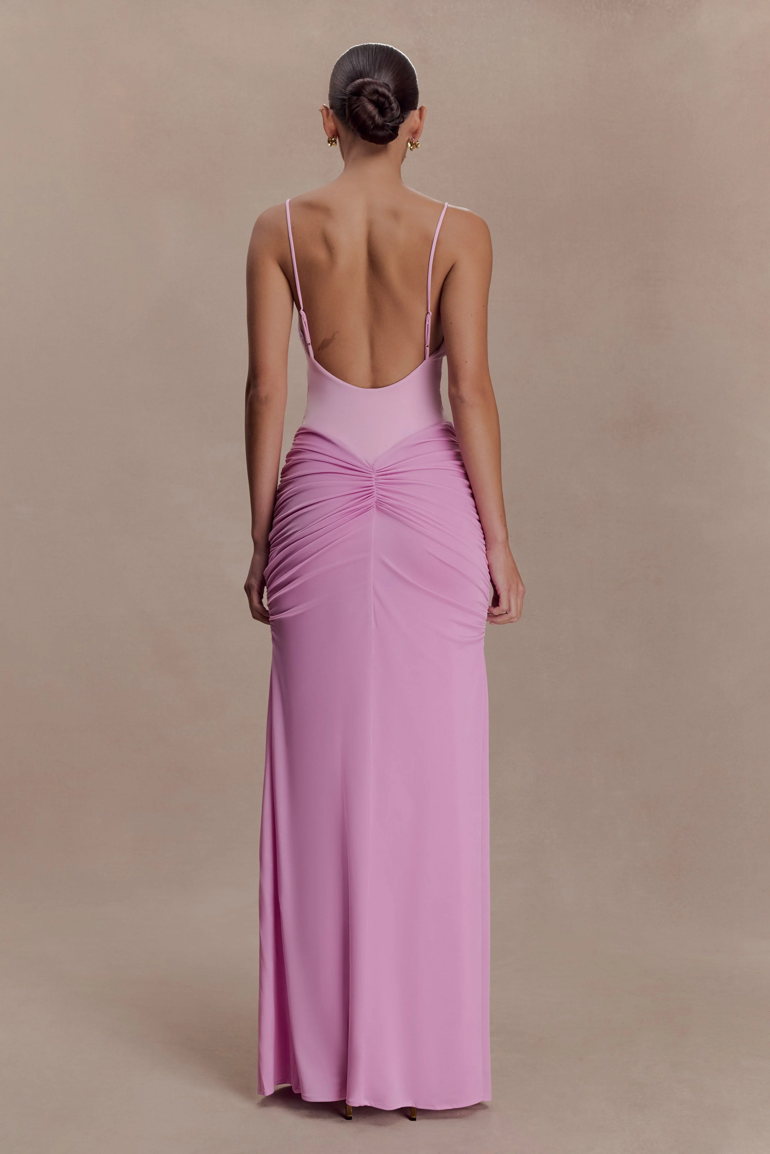 Roisin Slinky Maxi Dress - Powder Pink