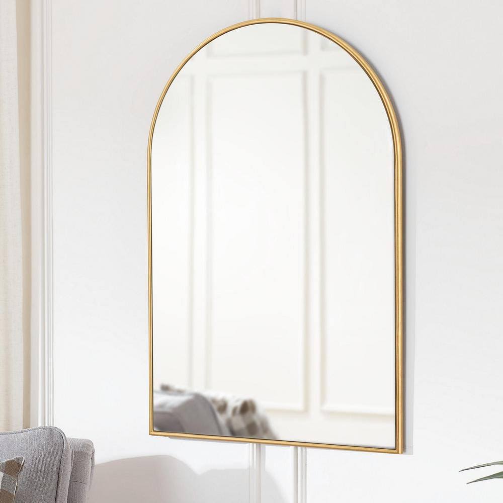 Home Decorators Collection Medium Arched Gold Classic Accent Mirror (35 in. H x 24 in. W)