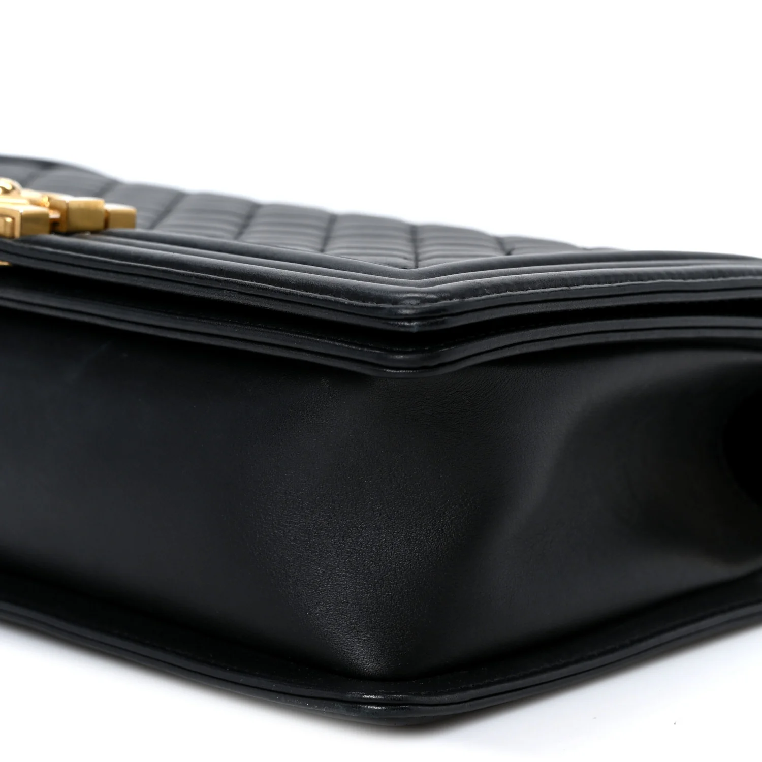 Calfskin Quilted New Medium Boy Flap Black