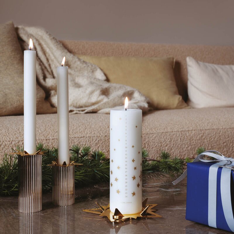 Classic Christmas stjernelysholder til blokklys 2x16 cm