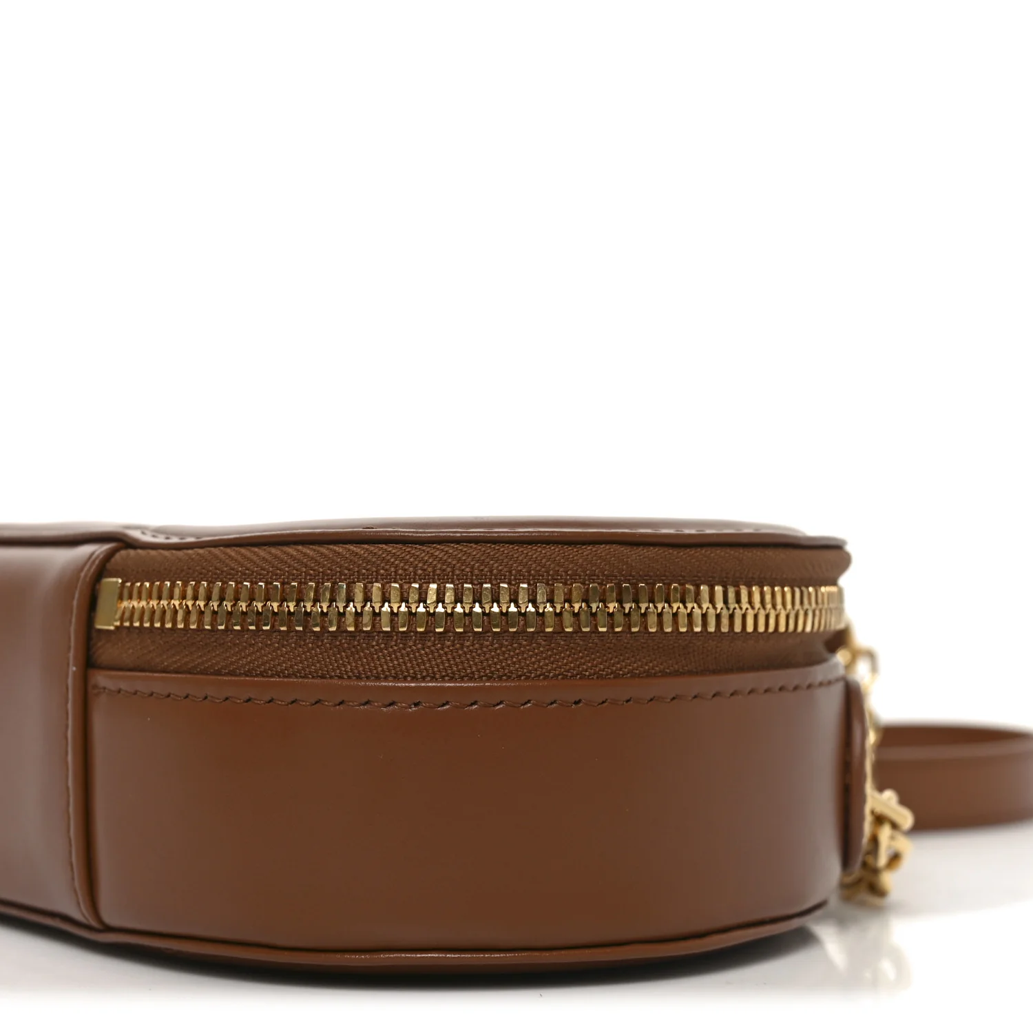 Calfskin CD Signature Oval Crossbody Camera Bag Brown