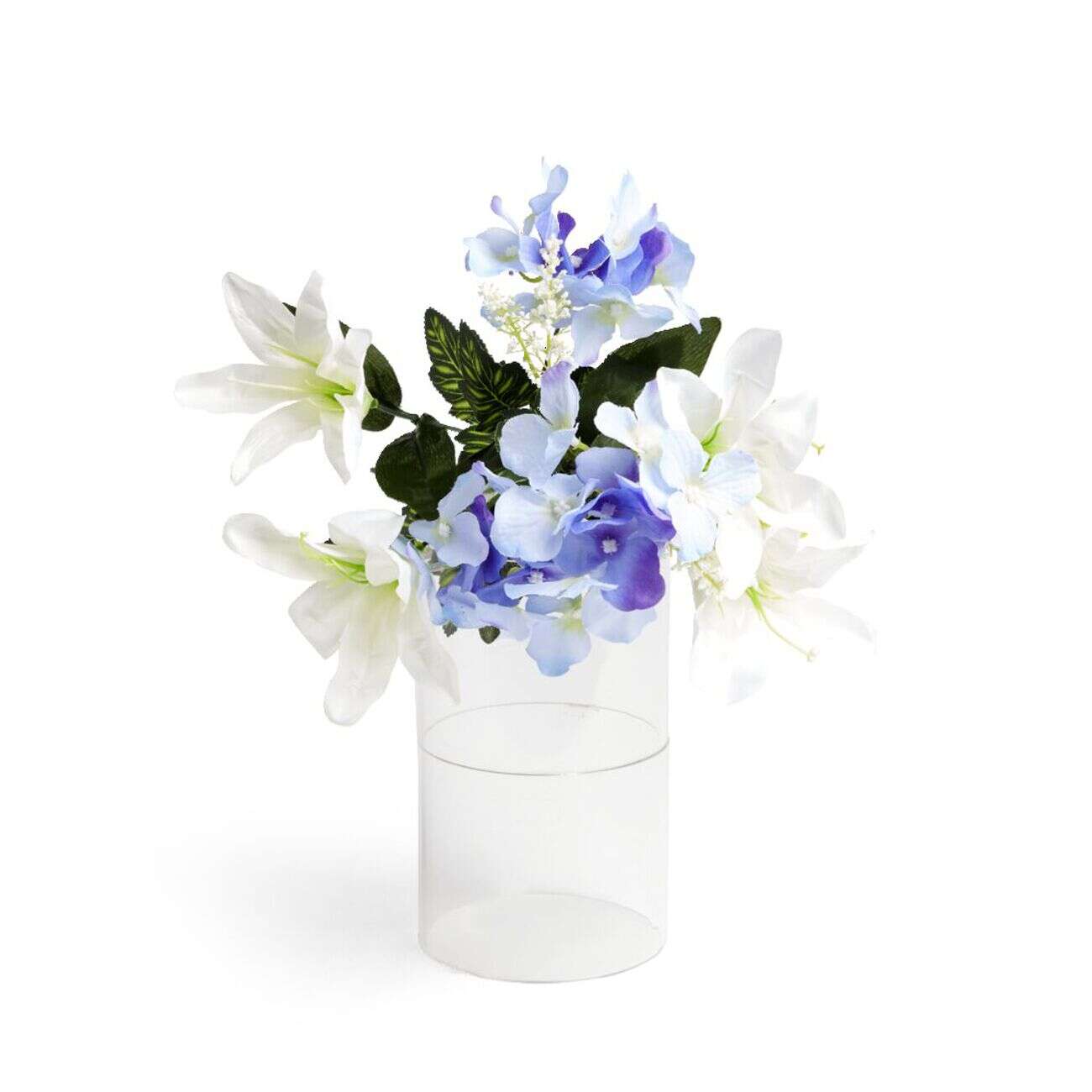 Fleur artificielle piquet lys/hortensia violet Ø20xH46cm