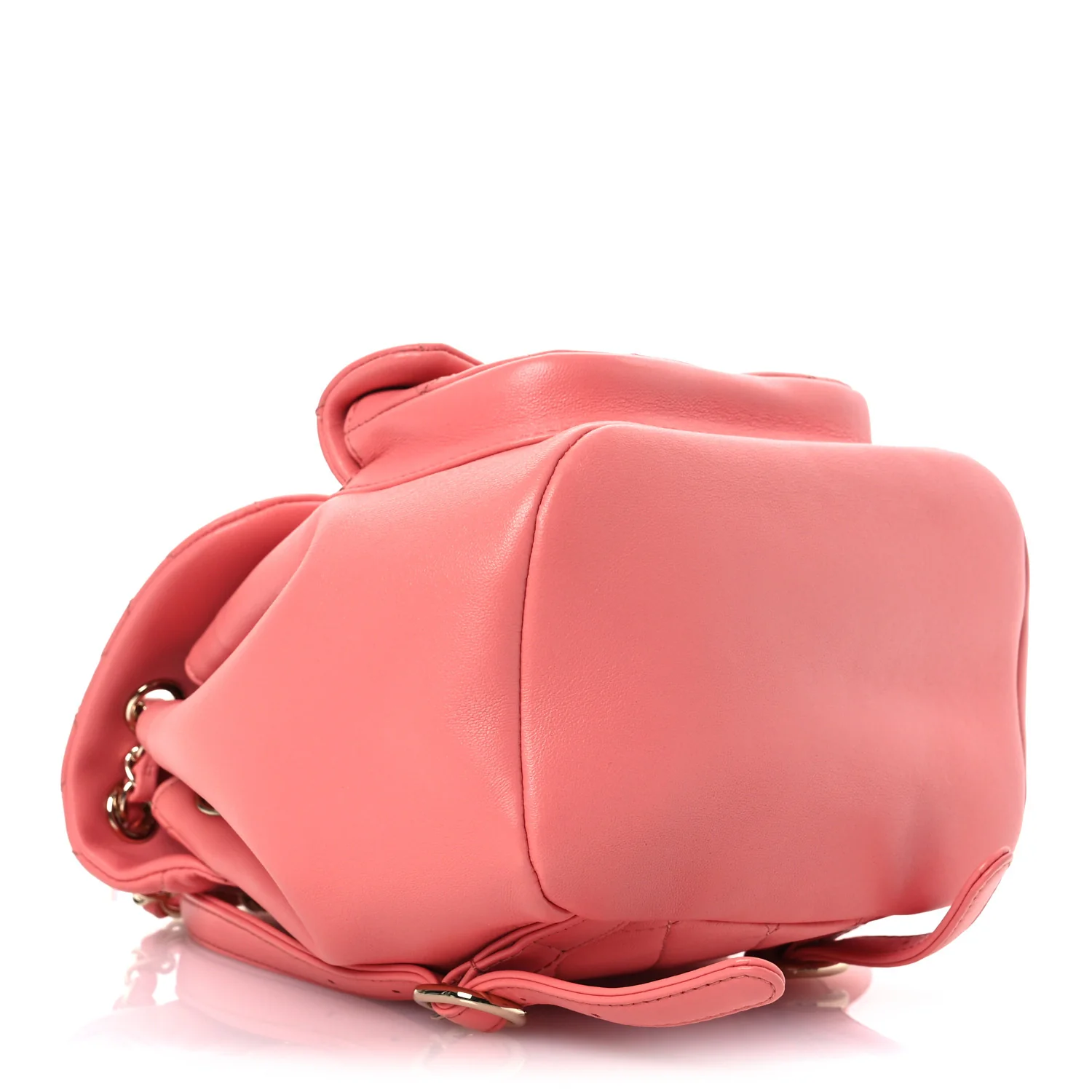 Lambskin Quilted Small Duma Drawstring Backpack Pink