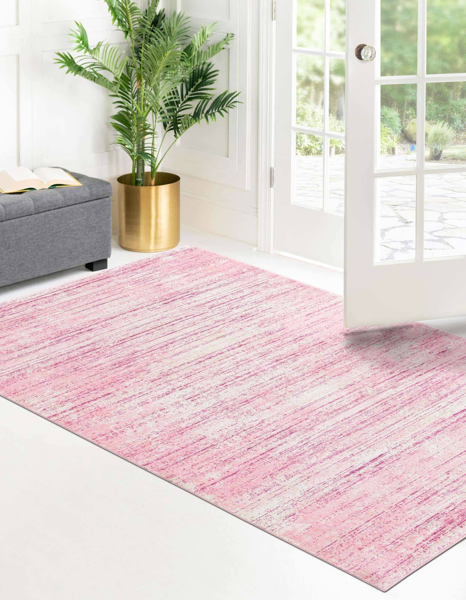Unique Loom Uptown 8x10 Pink Area Rug