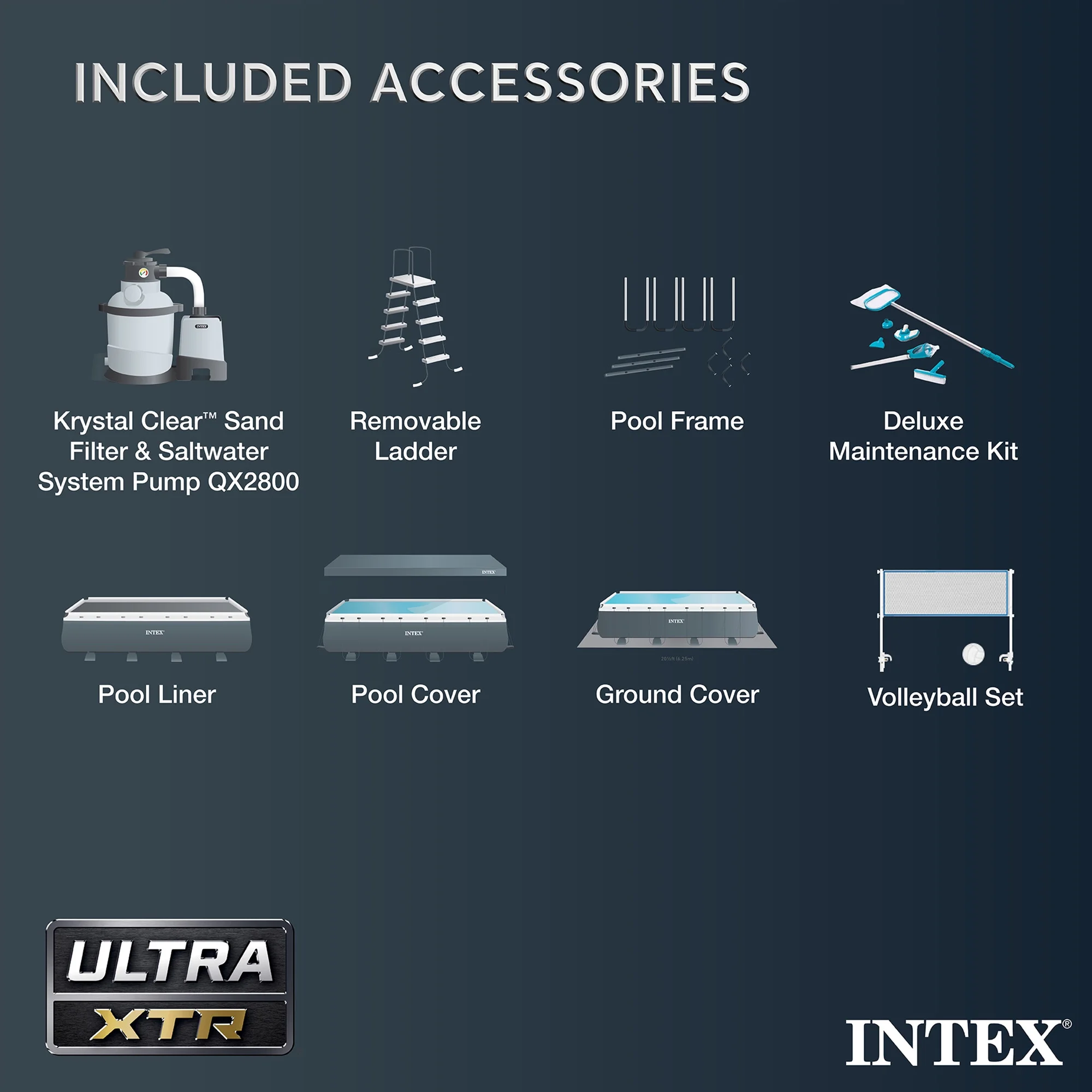 Ultra XTR 32' x 16' x 52" Above Ground Pool Premium Filter Sand(32' x 16' x 52"/Gray) - Image 6