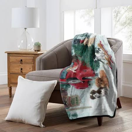 Warm Wishes Collection Christmas Tree Farm Royal Plush Raschel Throw Blanket, 50 inch x 60 inch, 1GEN/07000/0059/WMT