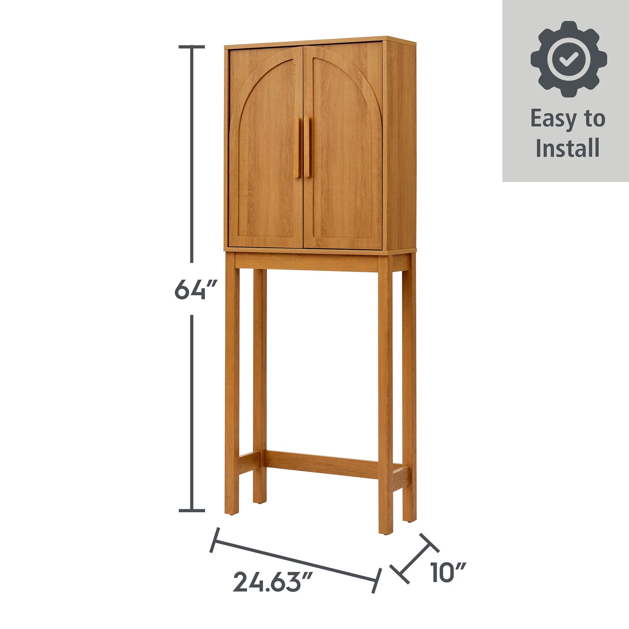Better Homes & Gardens Juliet over-the-Toilet Space Saver Cabinet, 2 Adjustable Shelves, Black