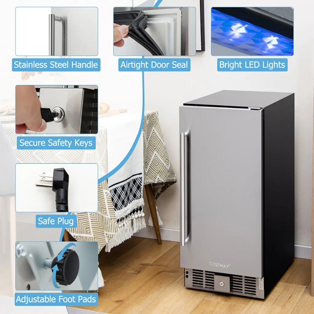 Compact Refrigerator with Adjustable Thermostat and Stainless Steel Door-Silver, Compact Refrigerator Mini Fridge for Dorm/Bedroom/Office/Apartment, Food Storage or Drink Beer - Image 9