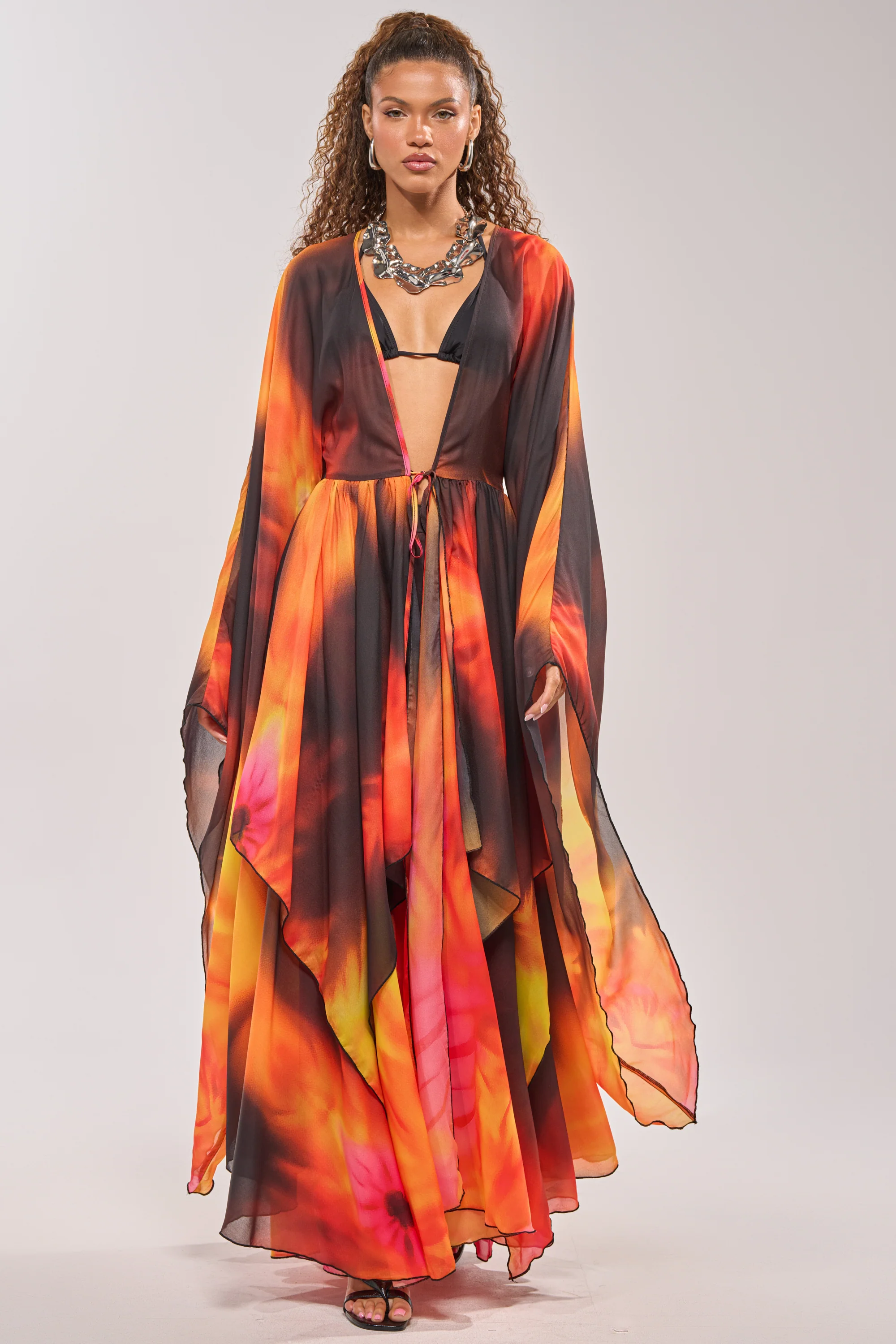 GIRL ON FIRE CHIFFON CARDIGAN - Akira Store