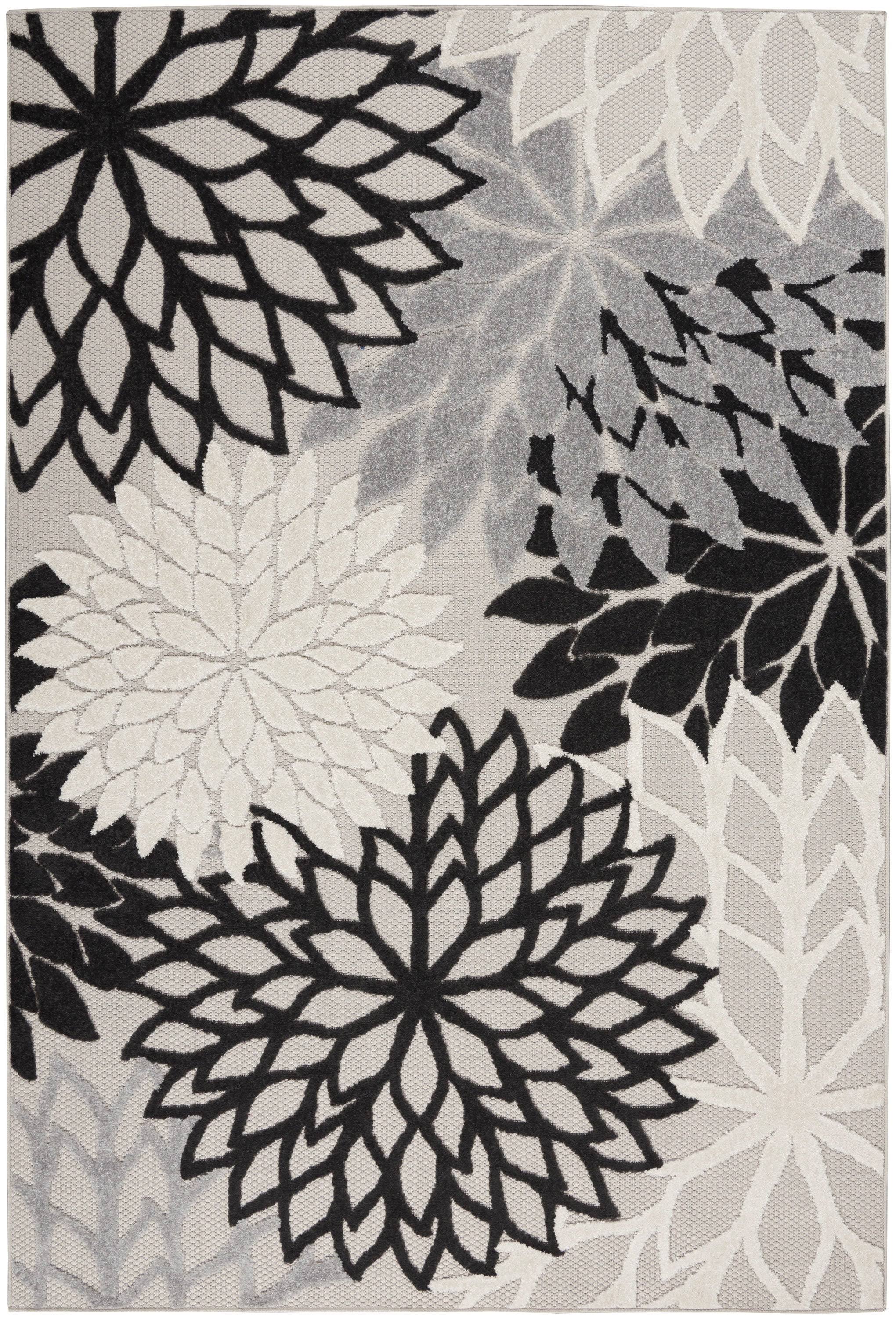 Nourison ALH05 Aloha Black White Area Rug- 3'6