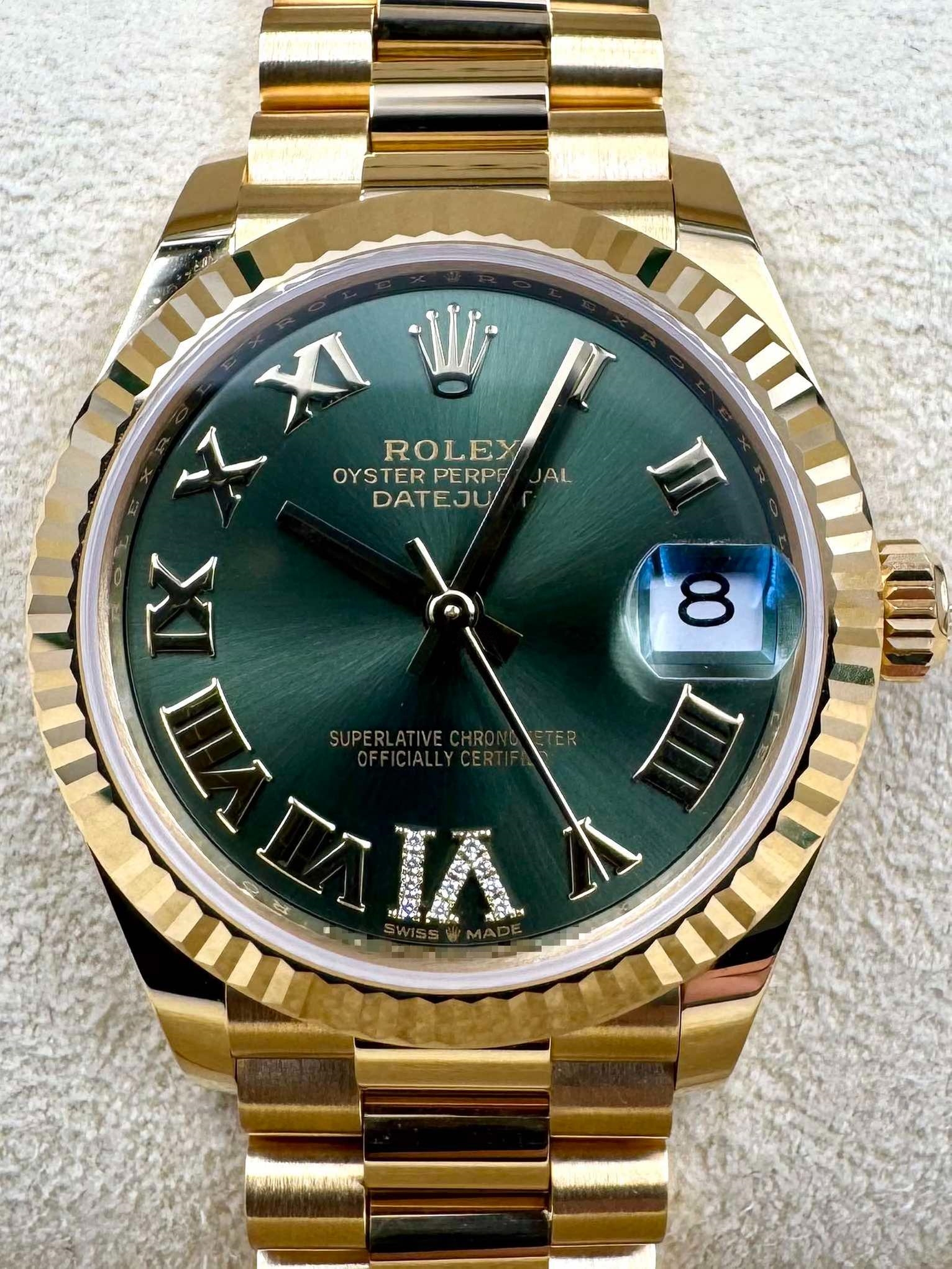 【Super Clone】RLX Datejust m278278-0030 Olive Green 31mm Dial President Bracelet Watch